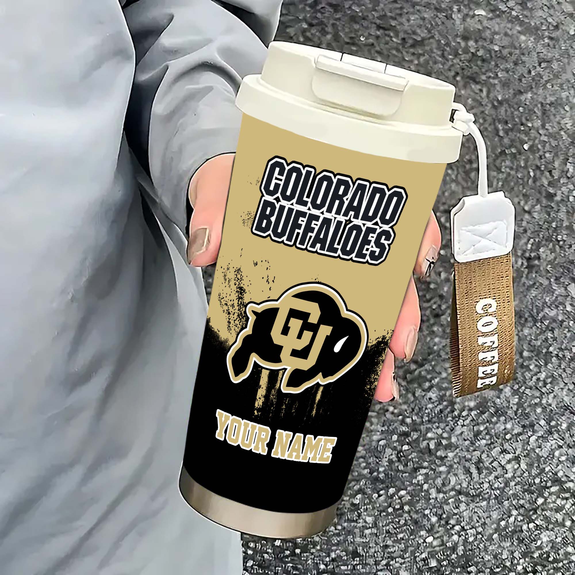 Alternative view of Colorado Buffaloes Insulated Coffee Mug with Straw and Lid, Portable Coffee Travel Mug for Car, Fan Gifts EHIVM-0211799