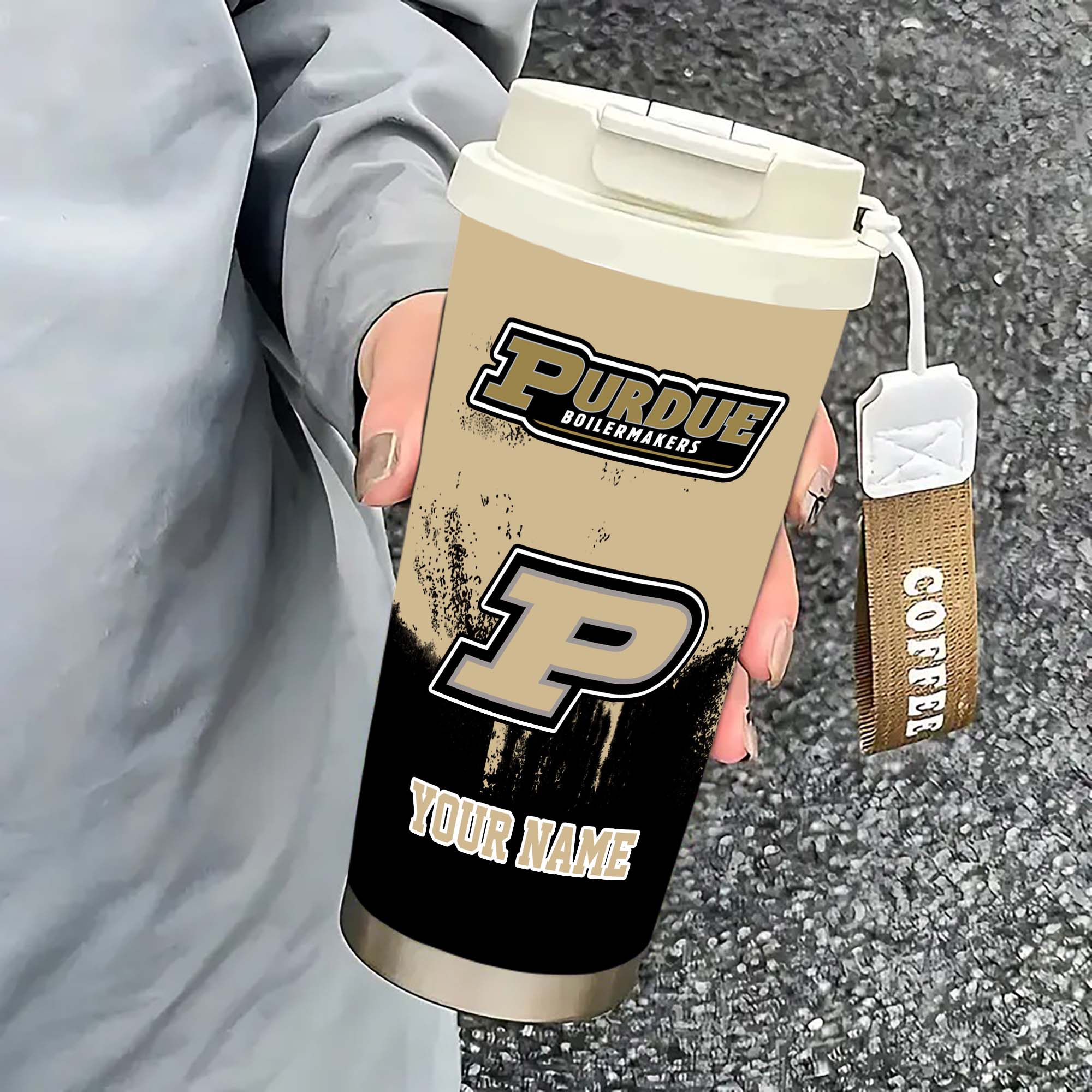 Alternative view of Purdue Boilermakers Insulated Coffee Mug with Straw and Lid, Portable Coffee Travel Mug for Car, Fan Gifts EHIVM-0211799