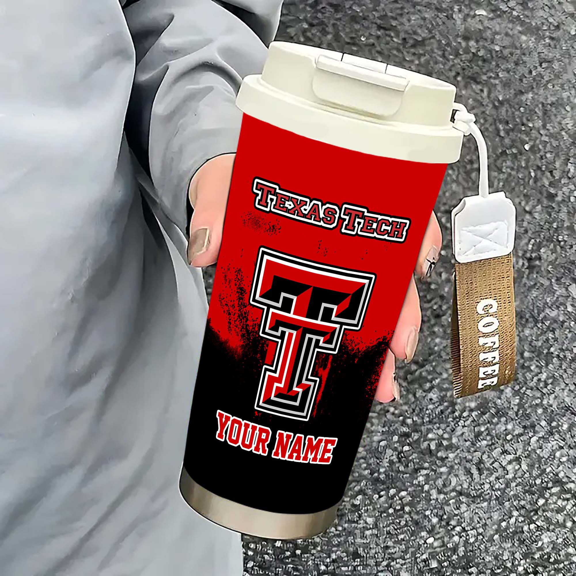 Alternative view of Texas Tech Red Raiders Insulated Coffee Mug with Straw and Lid, Portable Coffee Travel Mug for Car, Fan Gifts EHIVM-0211799