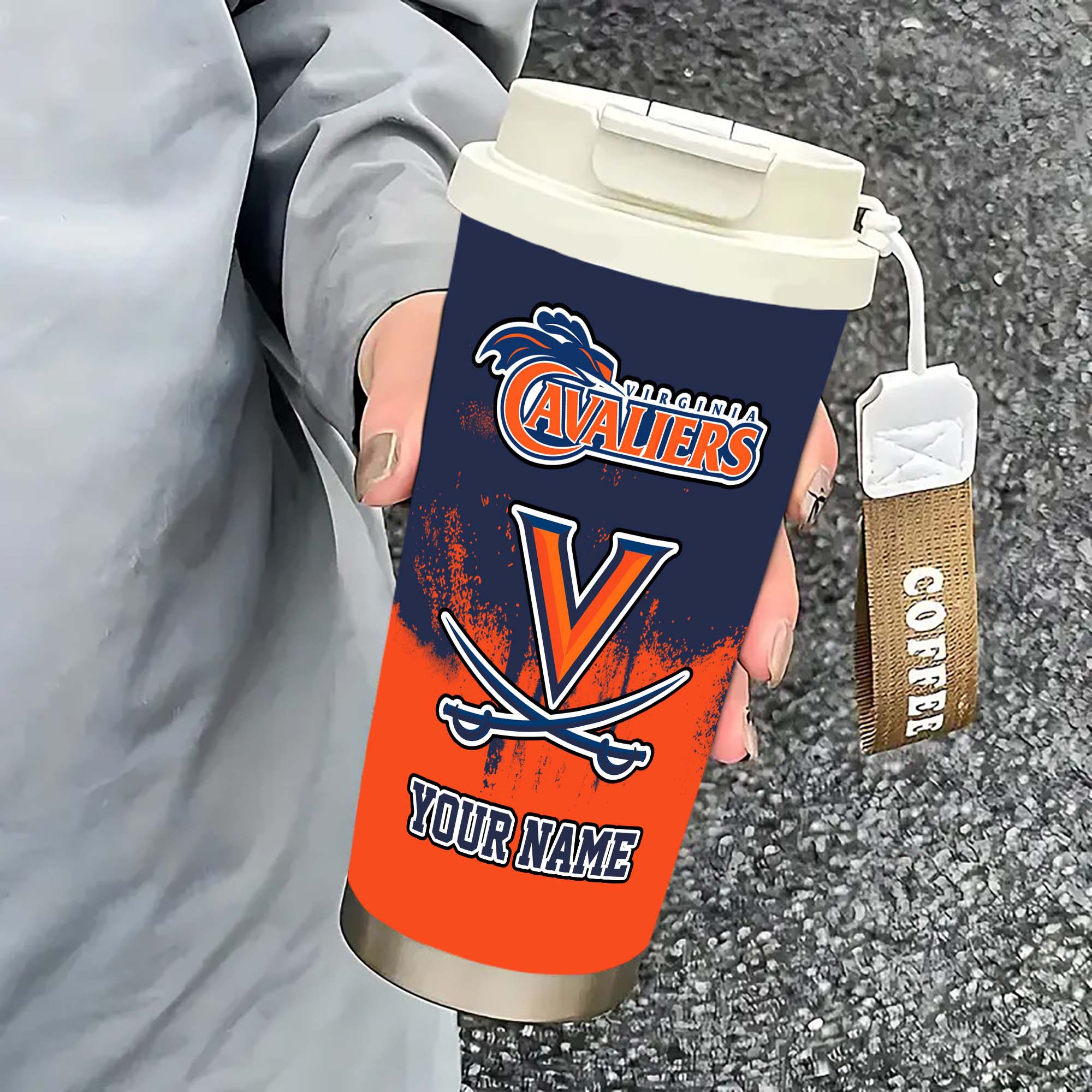 Alternative view of Virginia Cavaliers Insulated Coffee Mug with Straw and Lid, Portable Coffee Travel Mug for Car, Fan Gifts EHIVM-0211799