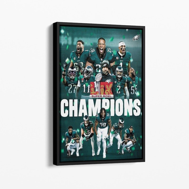 Philadelphia Eagles 40-22 Chiefs Champions Super Bowl LIX Poster And Poster, Gifts For Eagles Fan ETRG-0218943