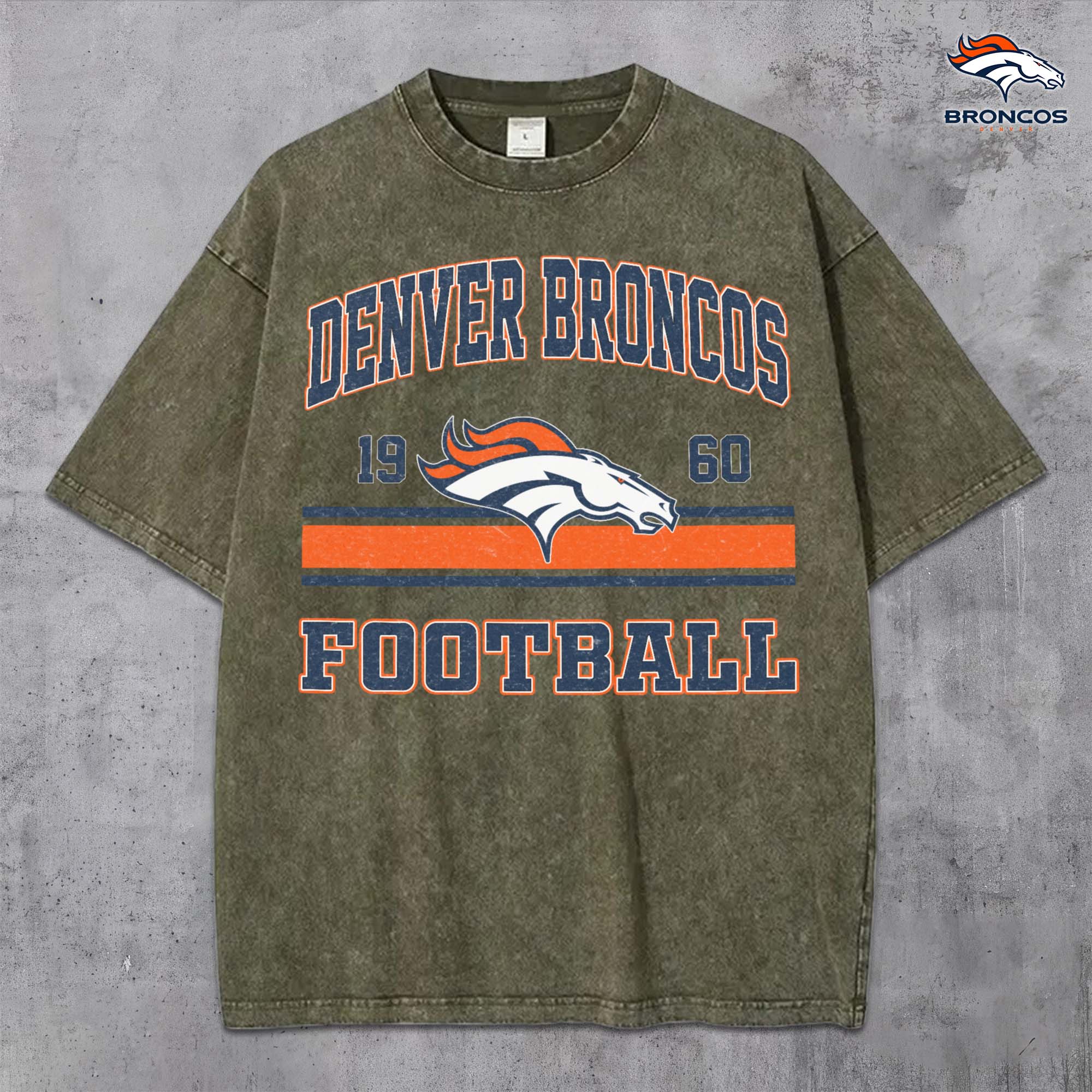 Alternative view of Denver Broncos Vintage T-Shirt, Sport Shirts For Fan, Gifts For Football Lovers EHIVM-0204679