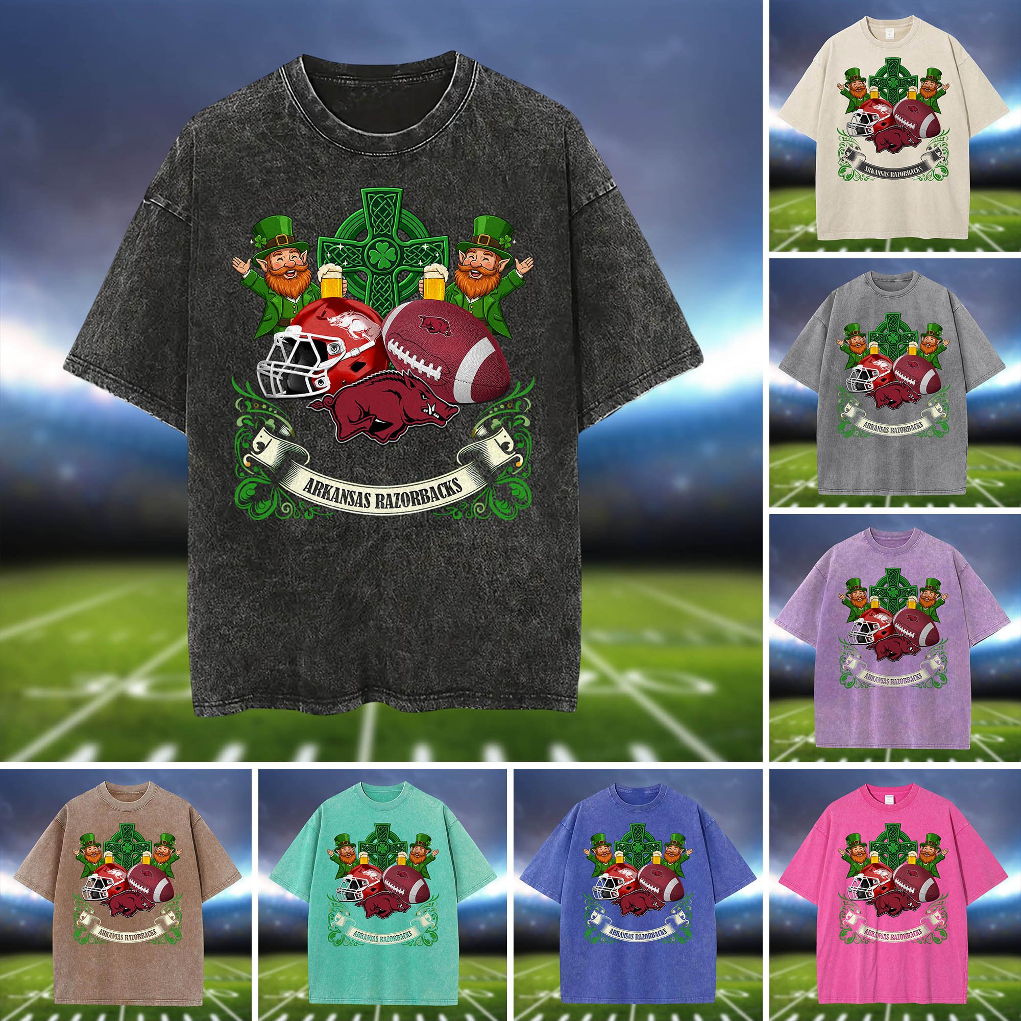 Arkansas Razorbacks Washed Tee Shirts, Sport Team Shirt For Fan, Sport Gifts ETHY-0220986