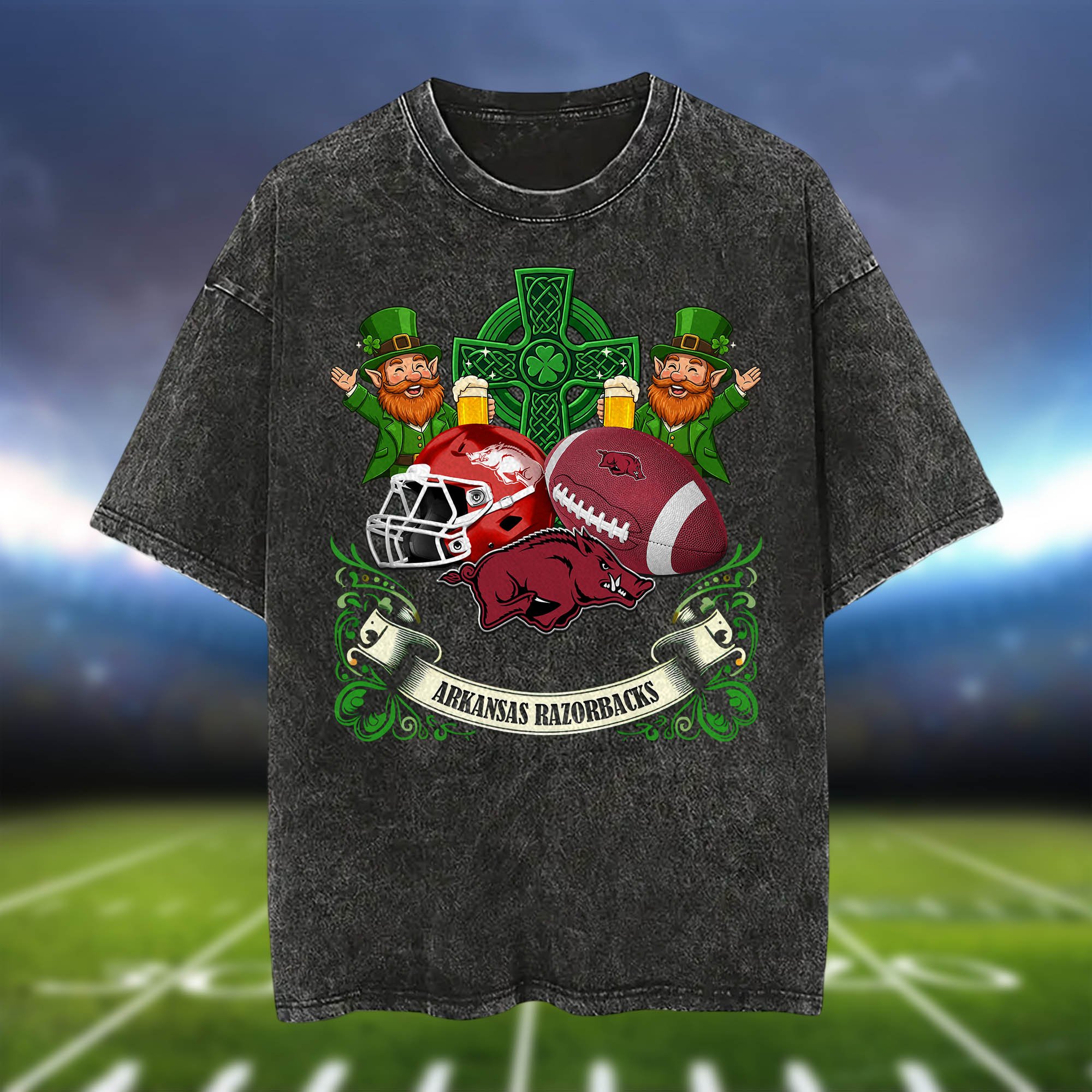 Alternative view of Arkansas Razorbacks Washed Tee Shirts, Sport Team Shirt For Fan, Sport Gifts ETHY-0220986