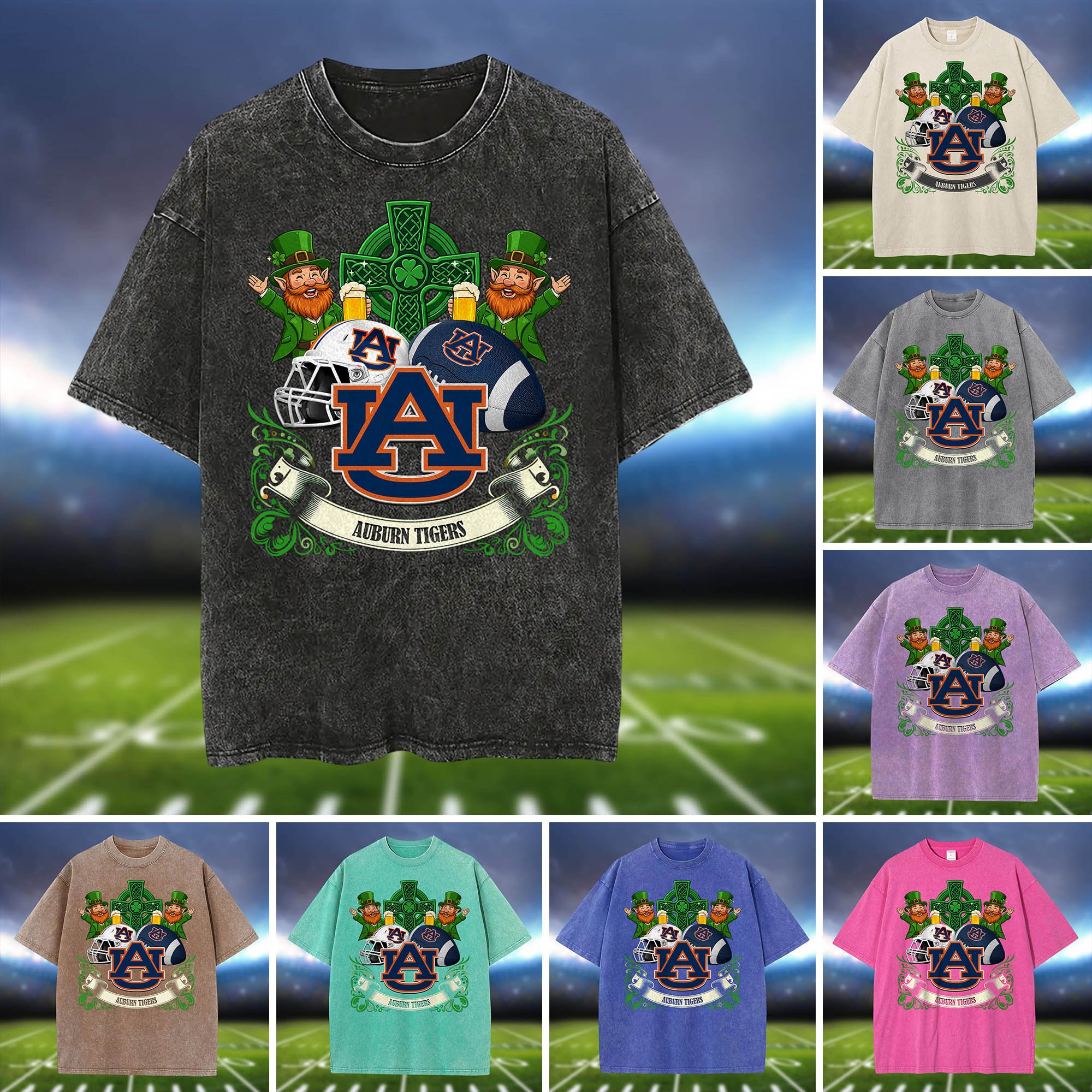 Auburn Tigers Washed Tee Shirts, Sport Team Shirt For Fan, Sport Gifts ETHY-0220986