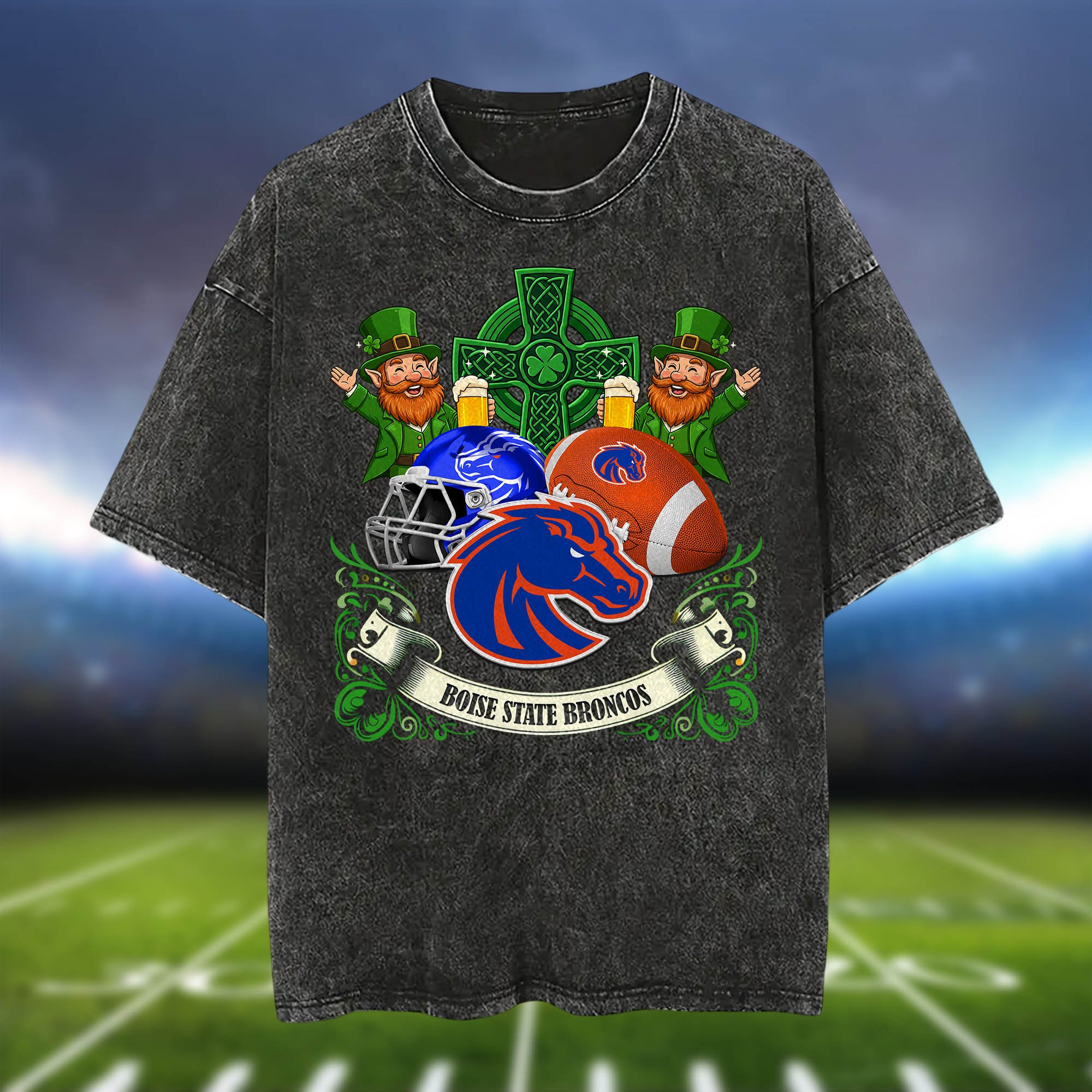 Alternative view of Boise State Broncos Washed Tee Shirts, Sport Team Shirt For Fan, Sport Gifts ETHY-0220986