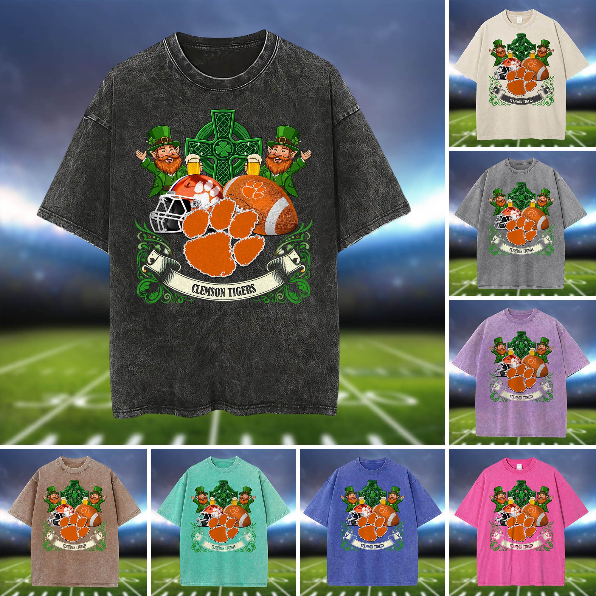 Clemson Tigers Washed Tee Shirts, Sport Team Shirt For Fan, Sport Gifts ETHY-0220986