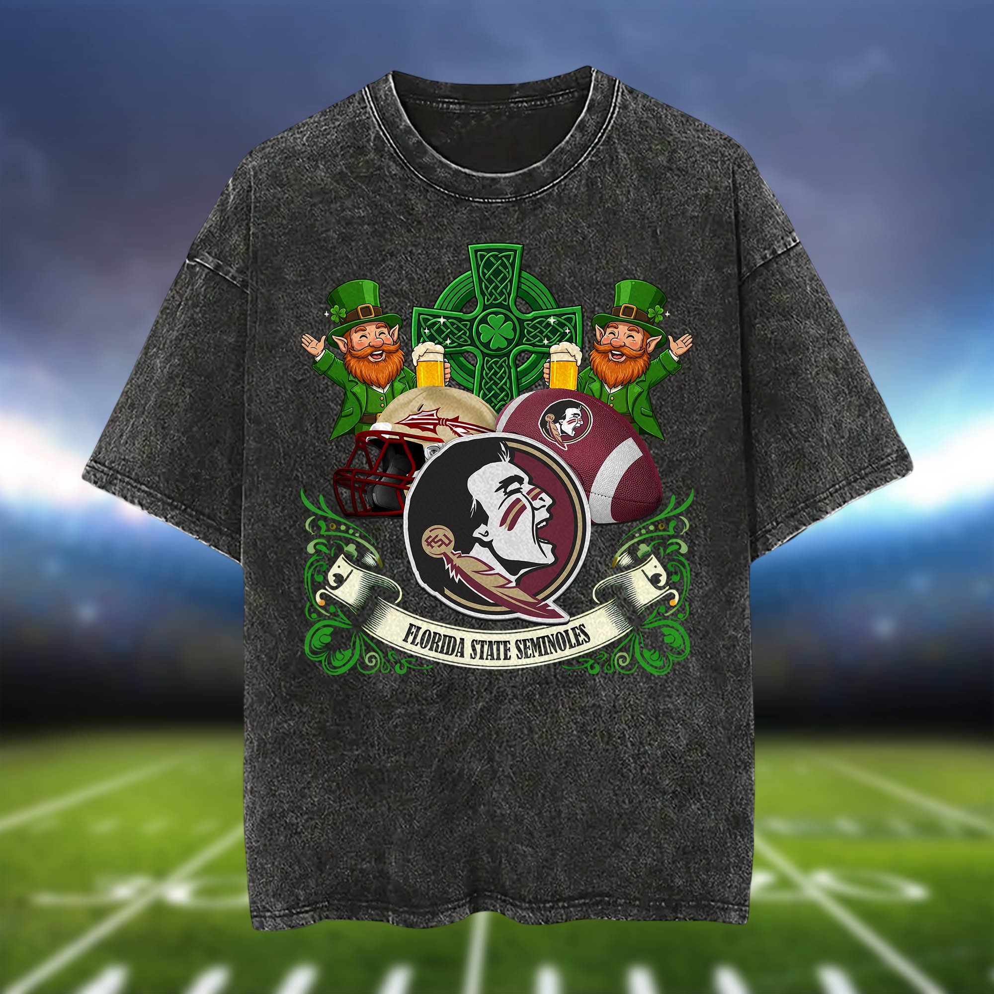 Alternative view of Florida State Seminoles Washed Tee Shirts, Sport Team Shirt For Fan, Sport Gifts ETHY-0220986