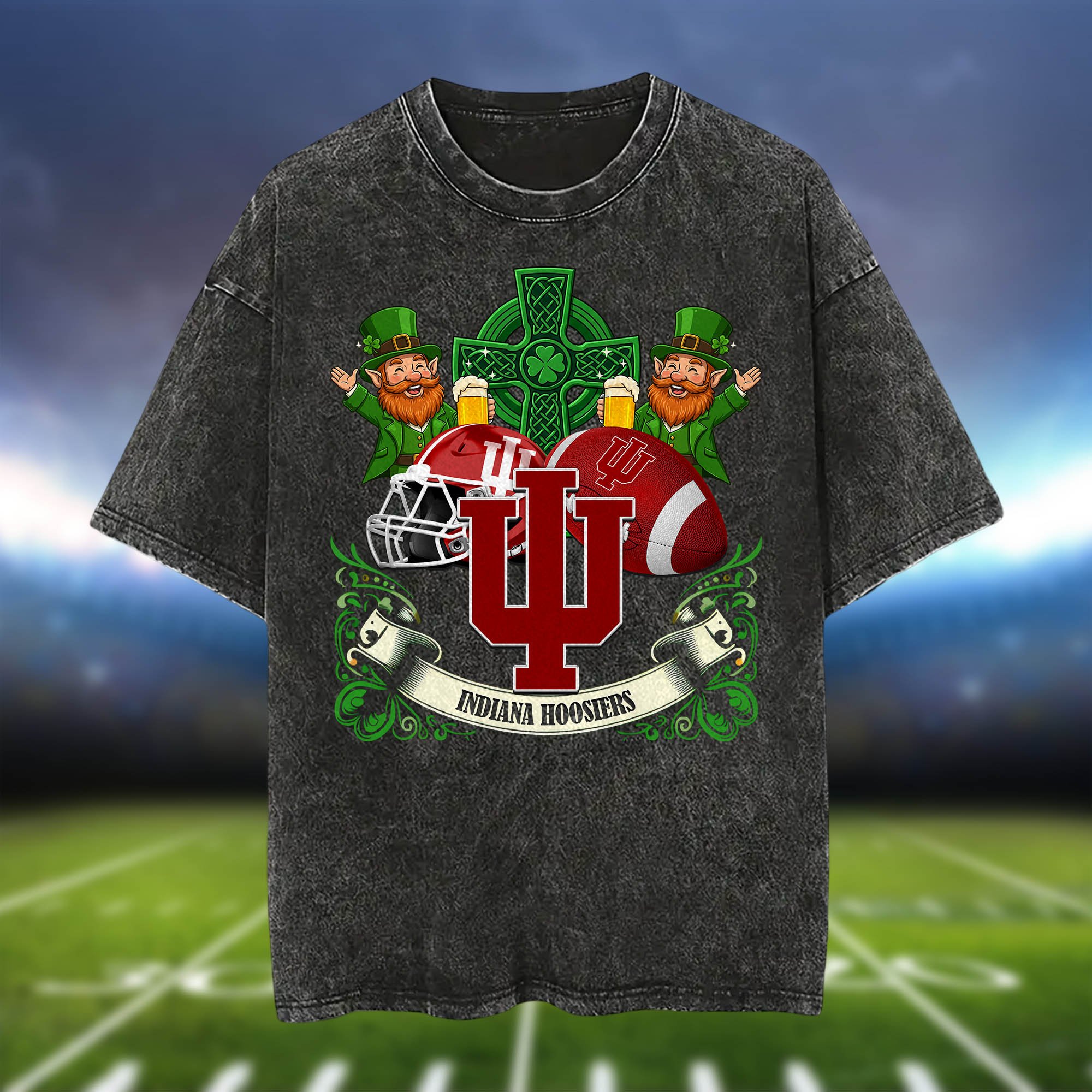 Alternative view of Indiana Hoosiers Washed Tee Shirts, Sport Team Shirt For Fan, Sport Gifts ETHY-0220986