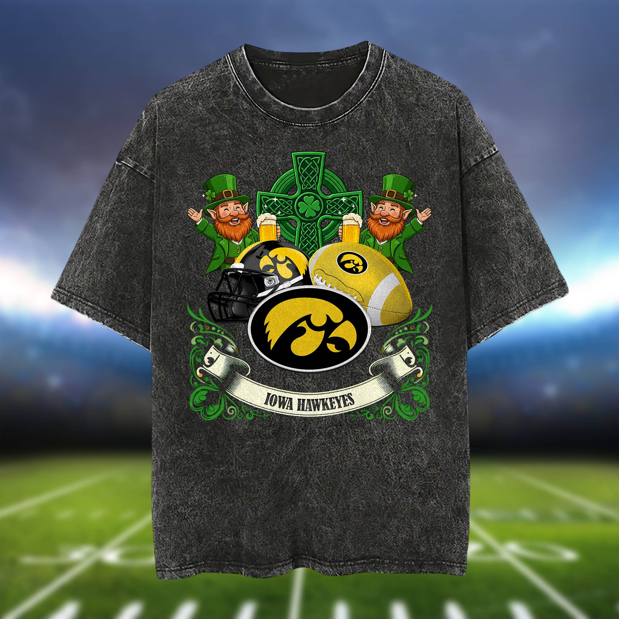 Alternative view of Iowa Hawkeyes Washed Tee Shirts, Sport Team Shirt For Fan, Sport Gifts ETHY-0220986