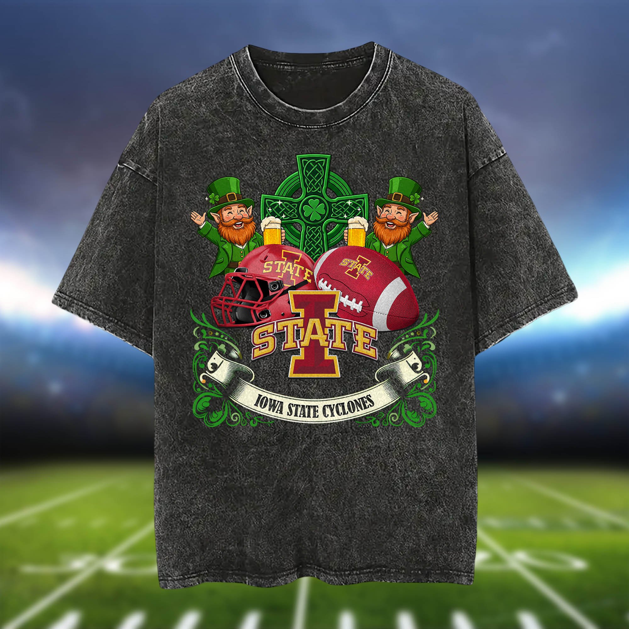 Alternative view of Iowa State Cyclones Washed Tee Shirts, Sport Team Shirt For Fan, Sport Gifts ETHY-0220986