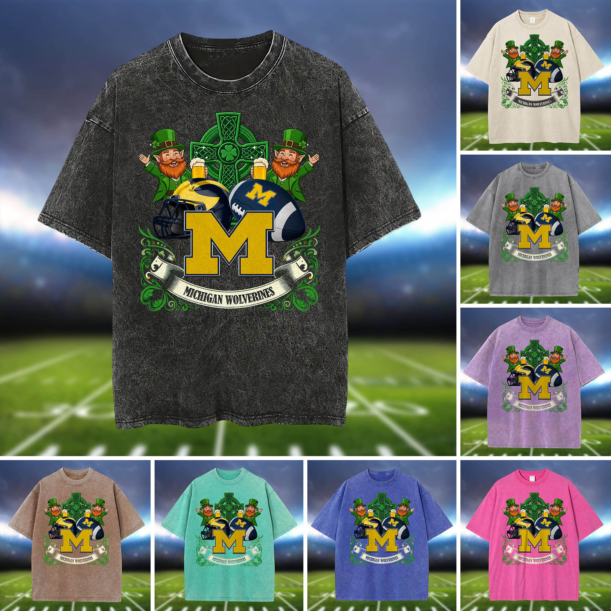 Michigan Wolverines Washed Tee Shirts, Sport Team Shirt For Fan, Sport Gifts ETHY-0220986