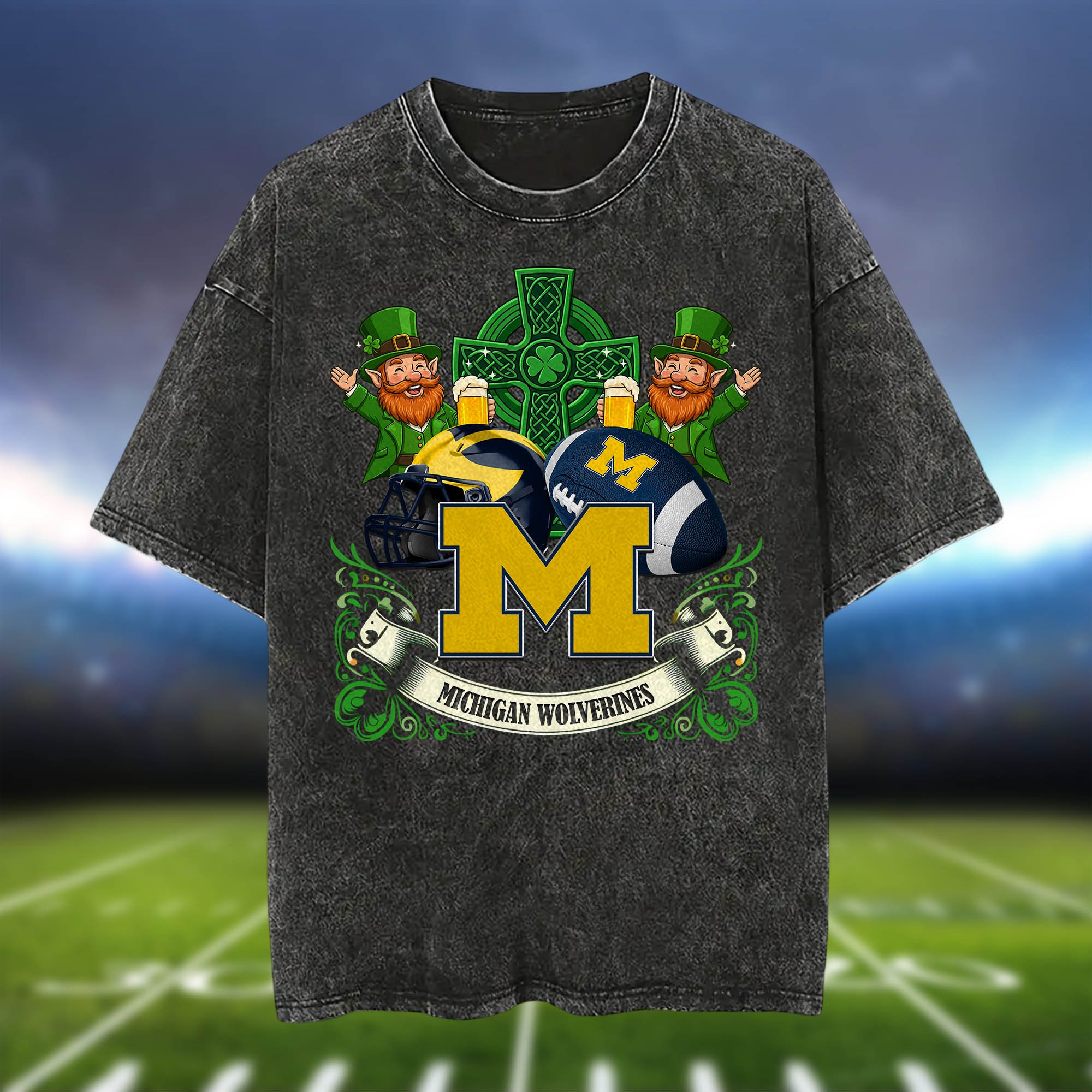 Alternative view of Michigan Wolverines Washed Tee Shirts, Sport Team Shirt For Fan, Sport Gifts ETHY-0220986