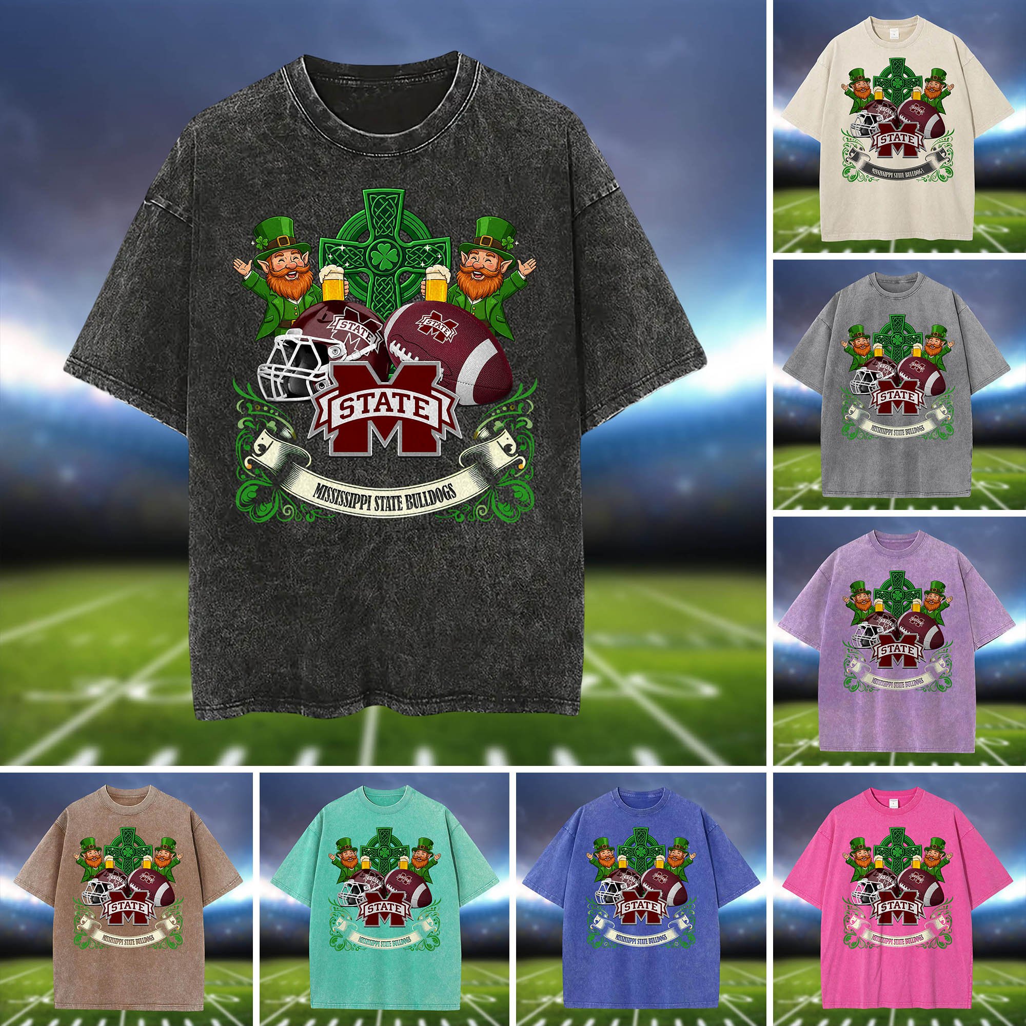 Mississippi State Bulldogs Washed Tee Shirts, Sport Team Shirt For Fan, Sport Gifts ETHY-0220986