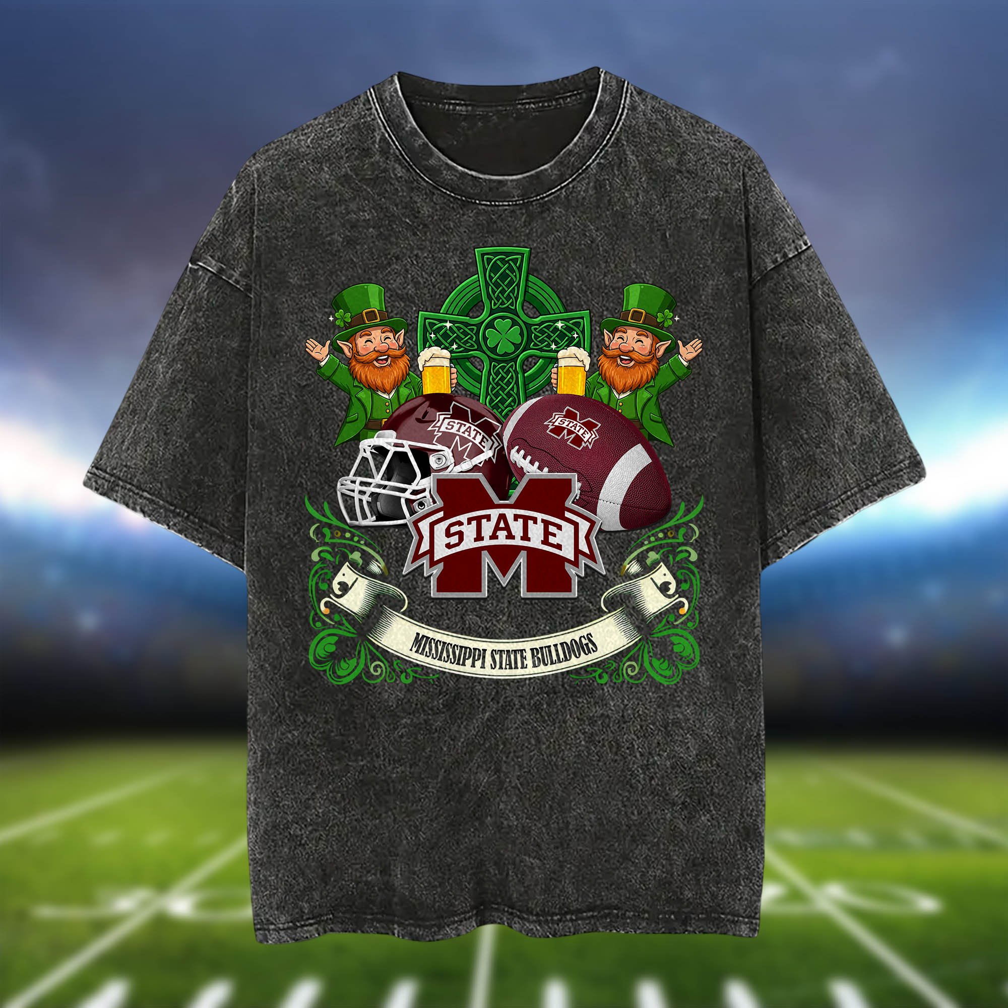 Alternative view of Mississippi State Bulldogs Washed Tee Shirts, Sport Team Shirt For Fan, Sport Gifts ETHY-0220986