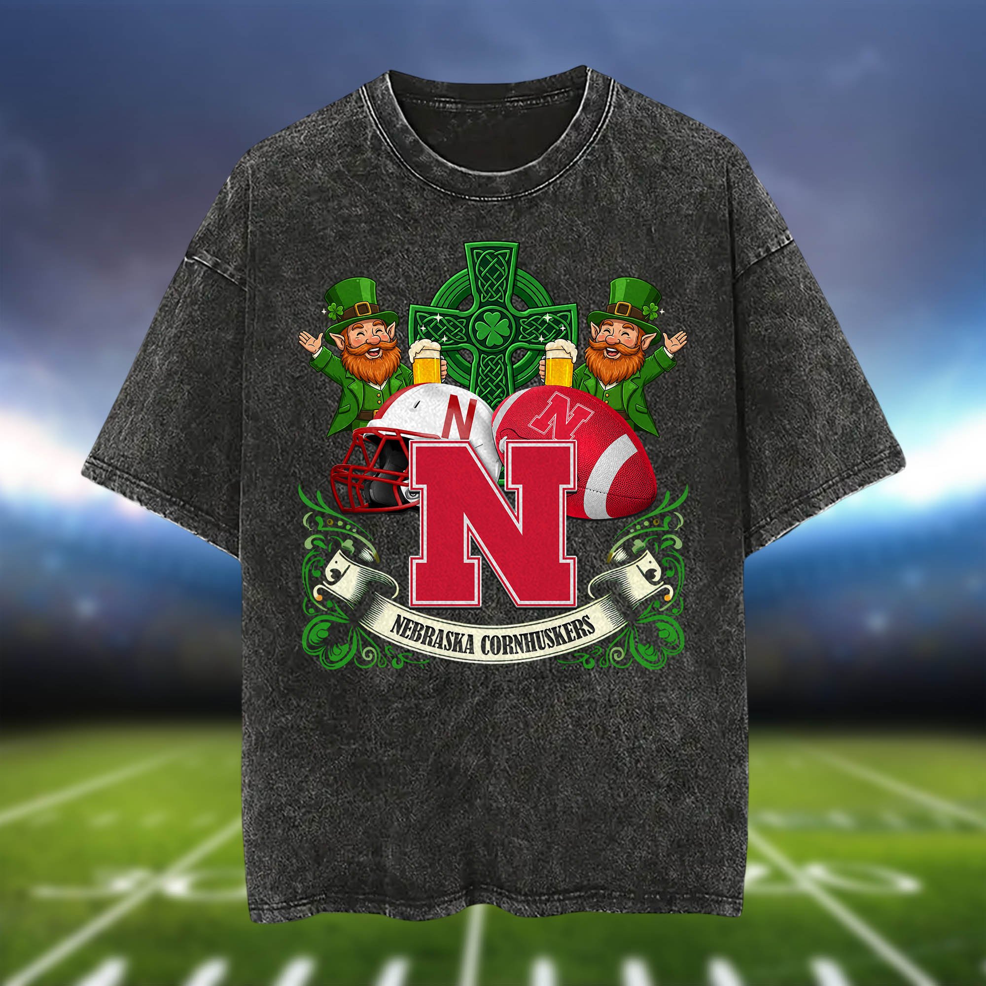 Alternative view of Nebraska Cornhuskers Washed Tee Shirts, Sport Team Shirt For Fan, Sport Gifts ETHY-0220986