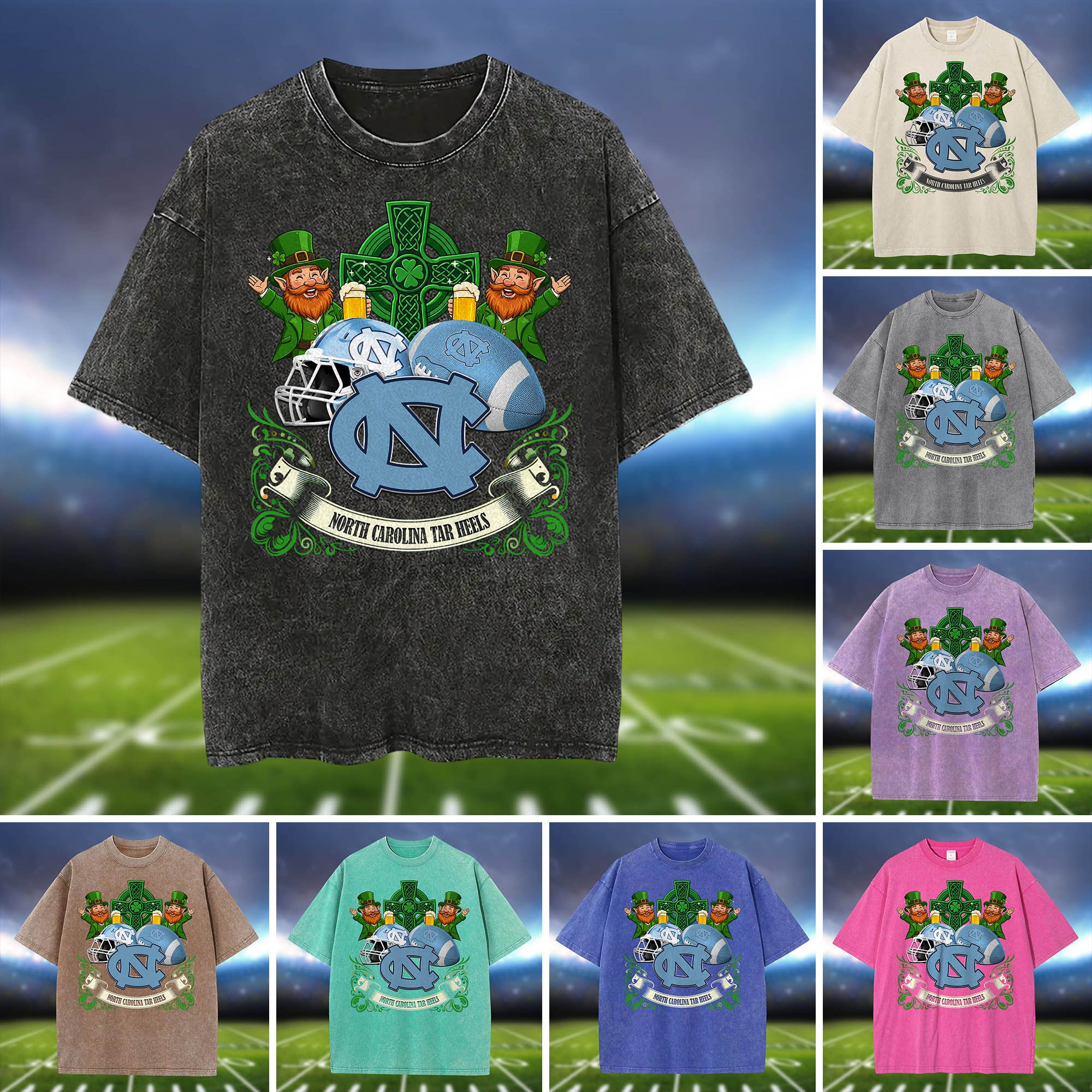 North Carolina Tar Heels Washed Tee Shirts, Sport Team Shirt For Fan, Sport Gifts ETHY-0220986
