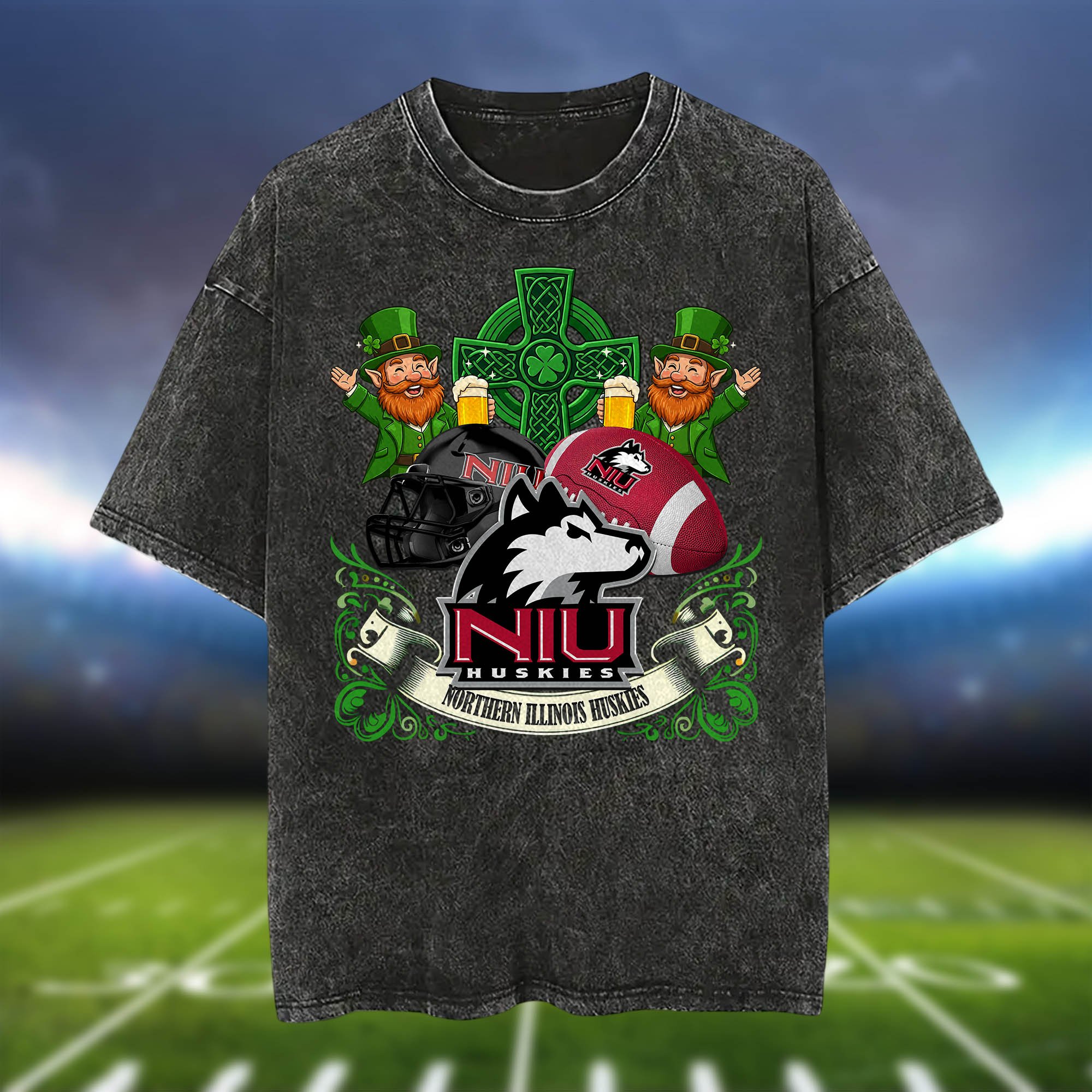 Alternative view of Northern Illinois Huskies Washed Tee Shirts, Sport Team Shirt For Fan, Sport Gifts ETHY-0220986