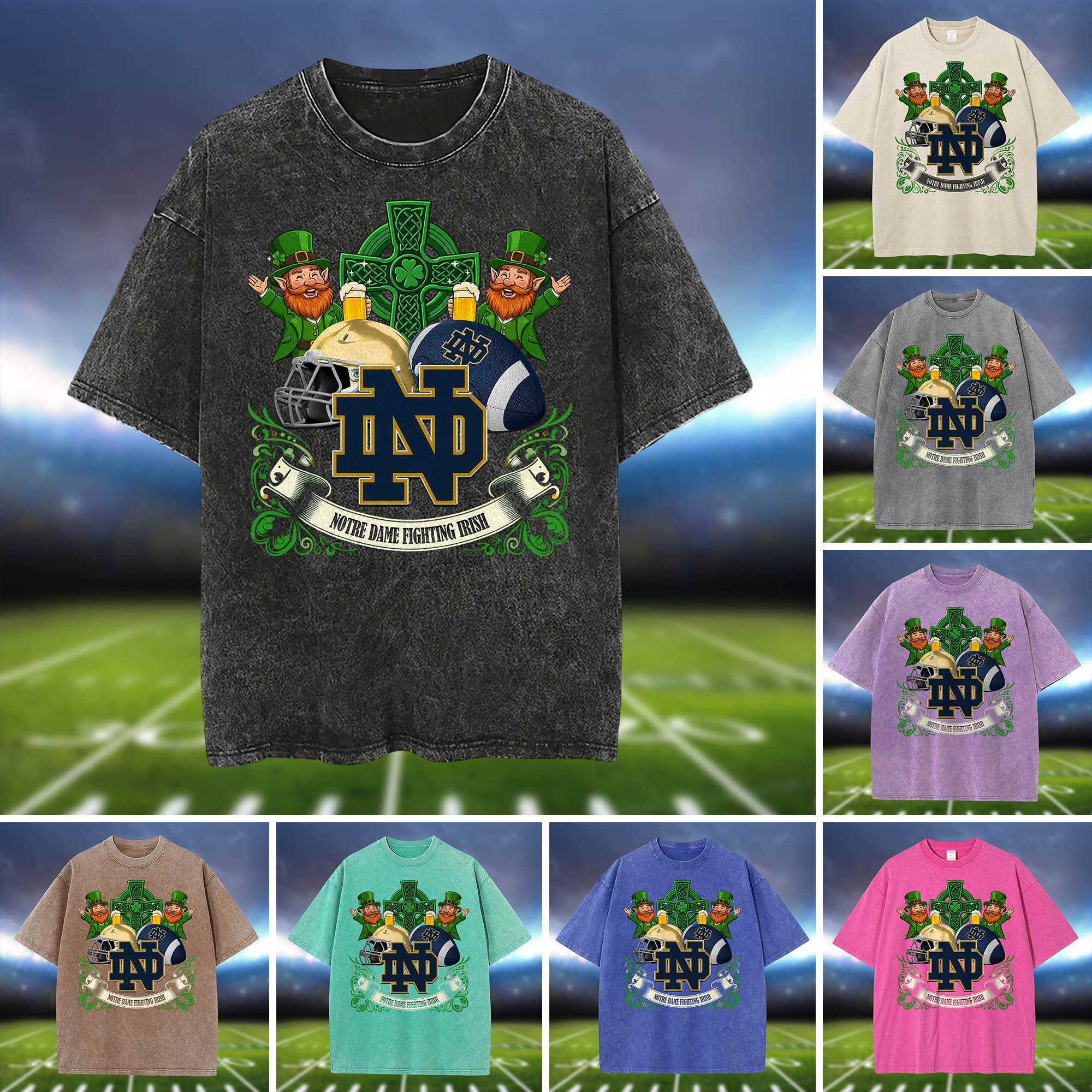 Notre Dame Fighting Irish Washed Tee Shirts, Sport Team Shirt For Fan, Sport Gifts ETHY-0220986