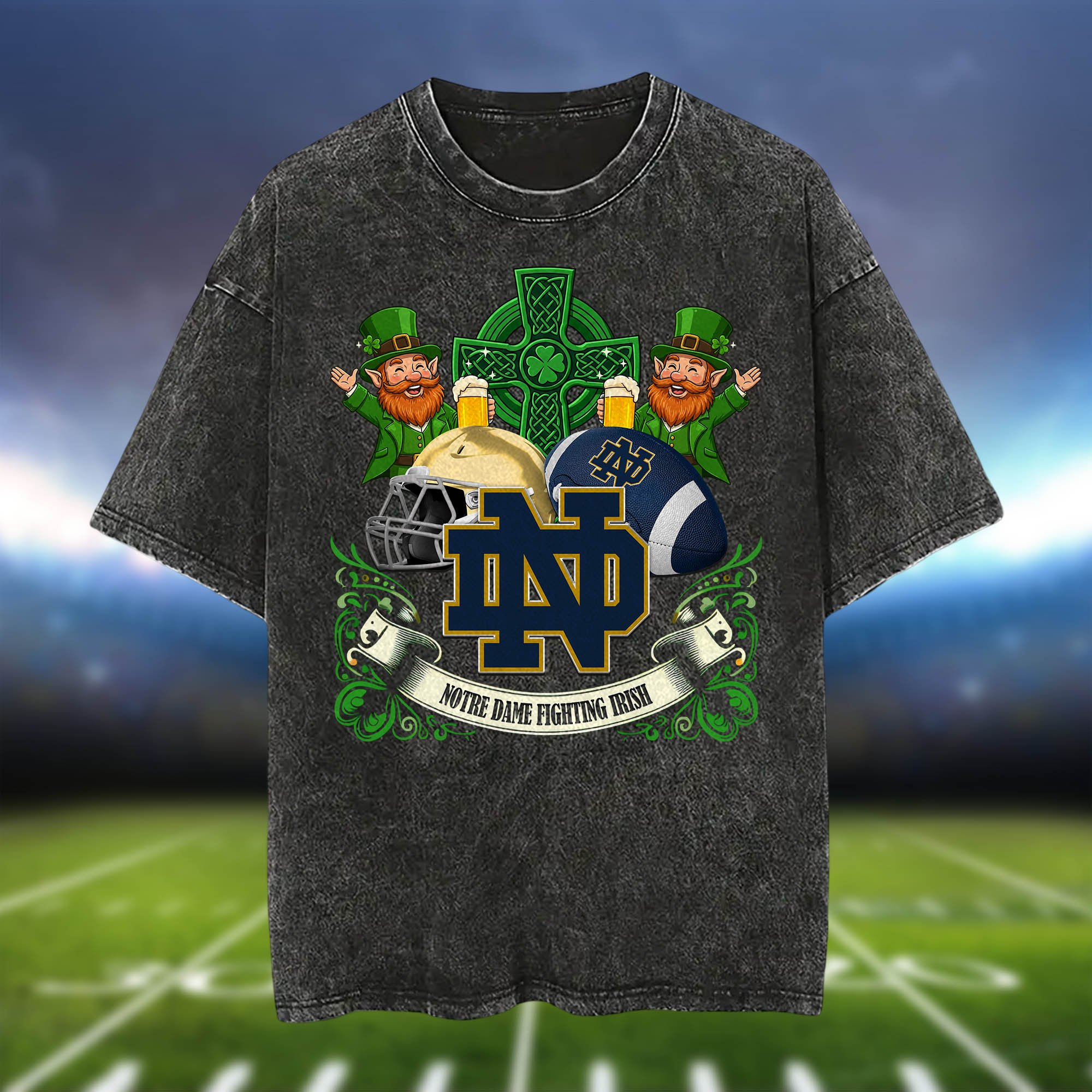 Alternative view of Notre Dame Fighting Irish Washed Tee Shirts, Sport Team Shirt For Fan, Sport Gifts ETHY-0220986