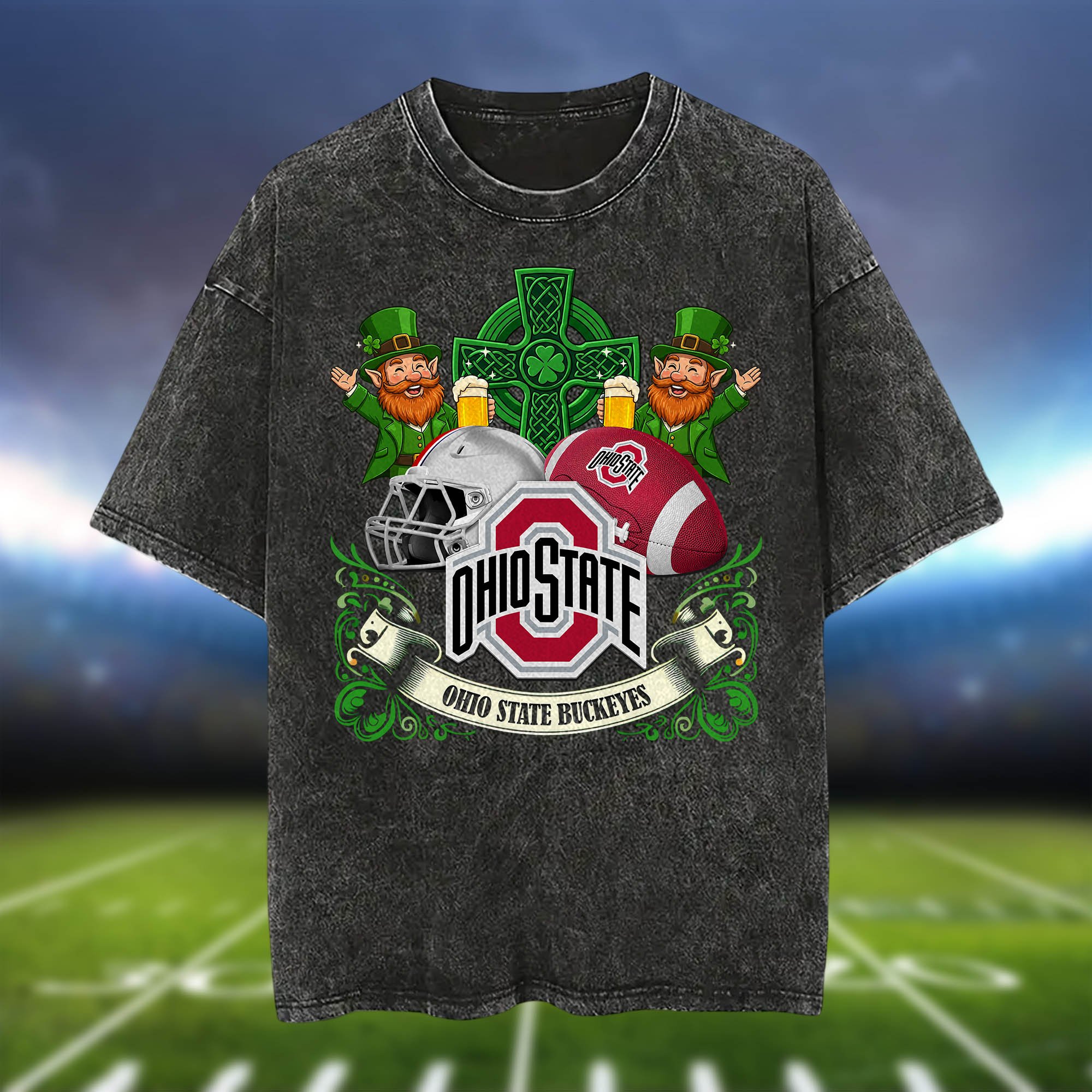 Alternative view of Ohio State Buckeyes Washed Tee Shirts, Sport Team Shirt For Fan, Sport Gifts ETHY-0220986
