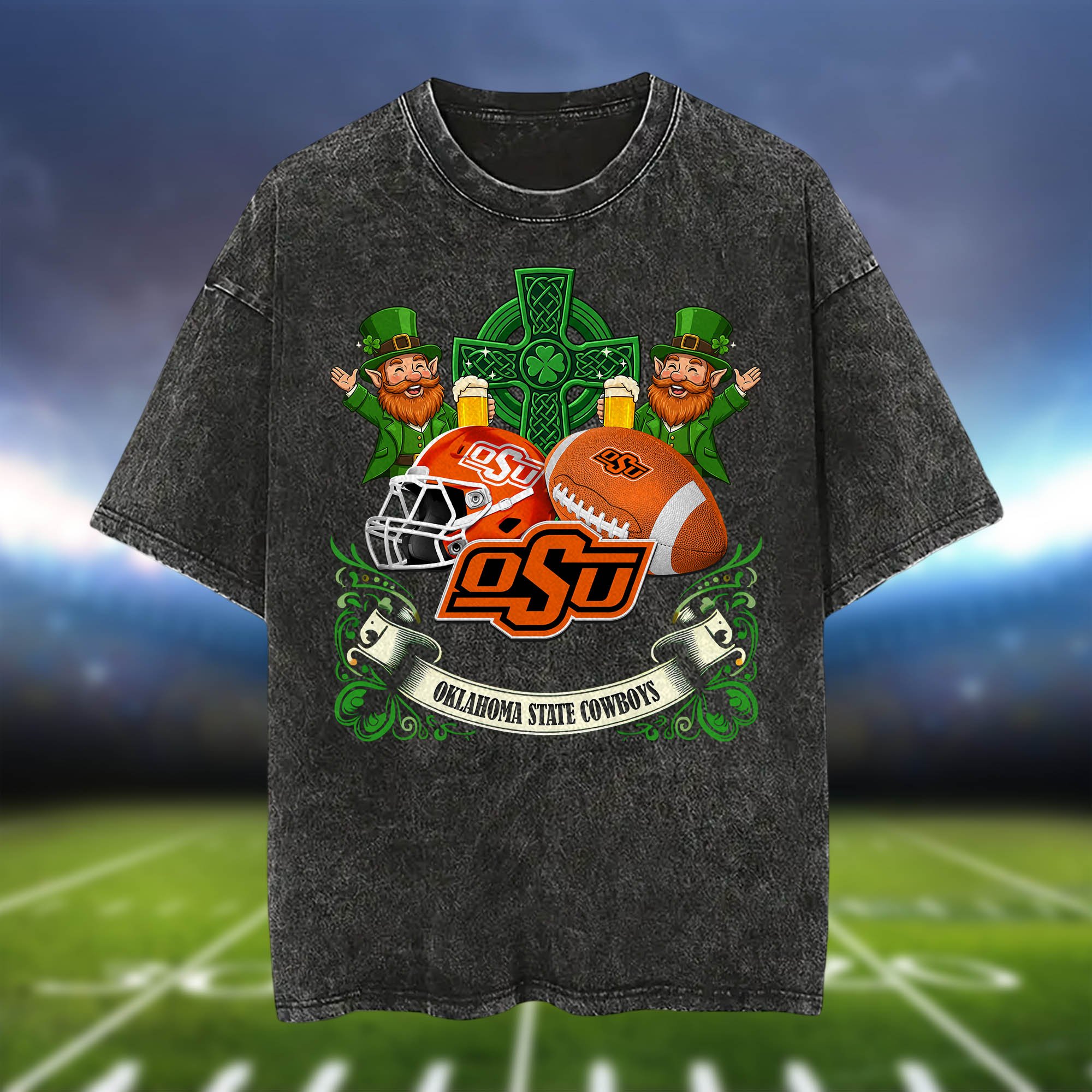 Alternative view of Oklahoma State Cowboys Washed Tee Shirts, Sport Team Shirt For Fan, Sport Gifts ETHY-0220986