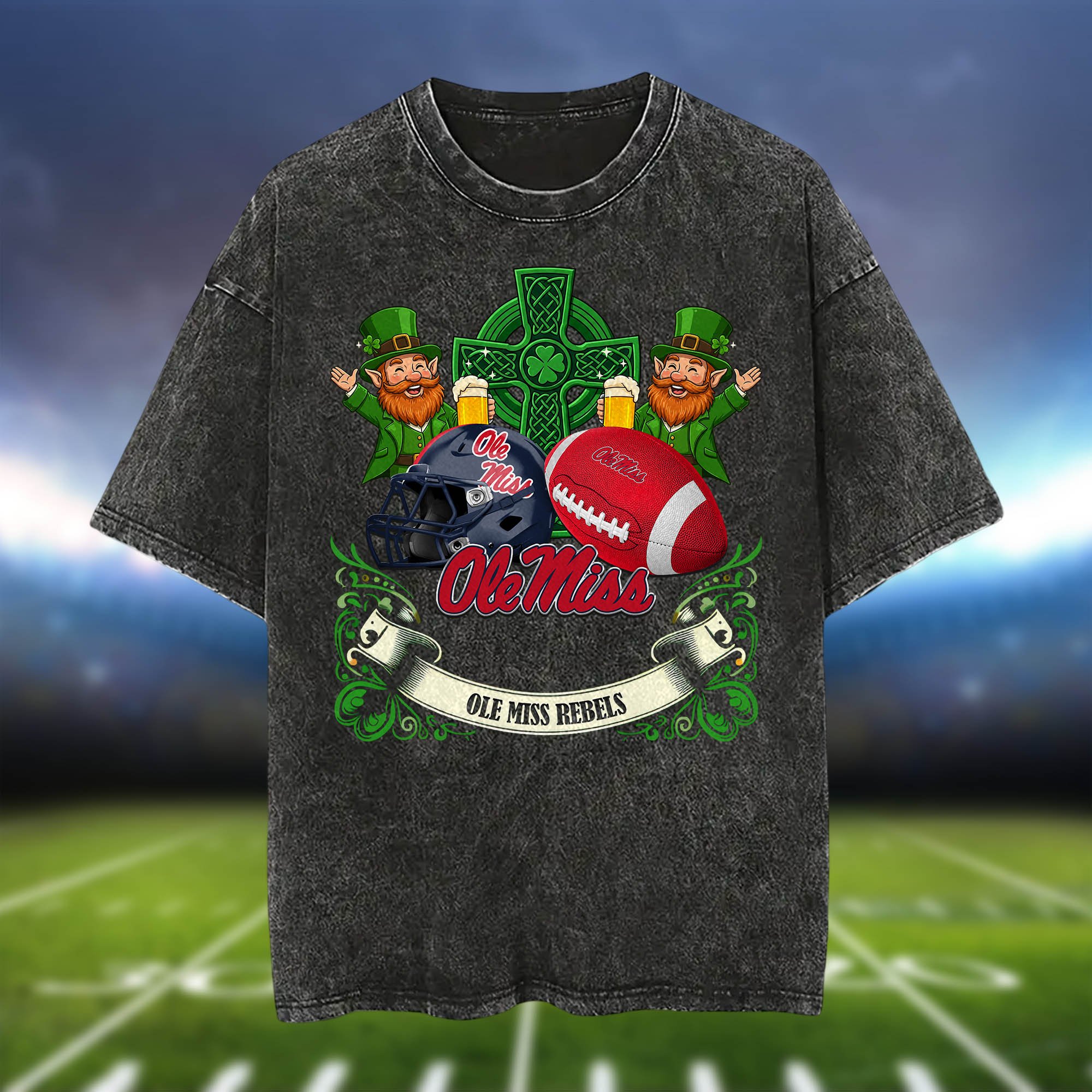Alternative view of Ole Miss Rebels Washed Tee Shirts, Sport Team Shirt For Fan, Sport Gifts ETHY-0220986