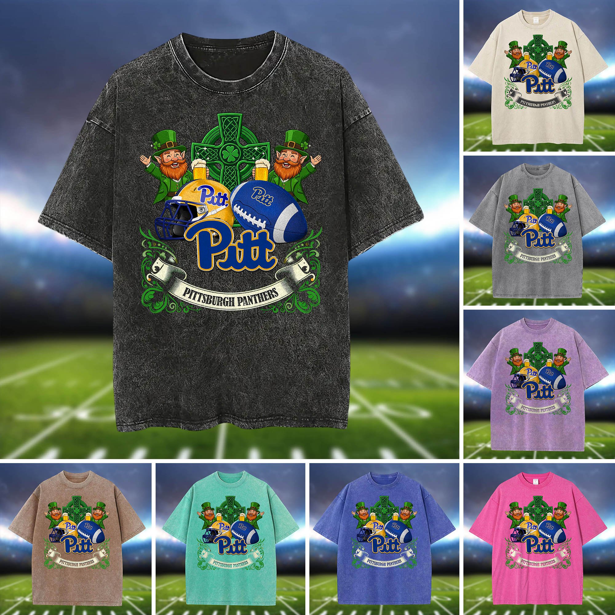 Pittsburgh Panthers Washed Tee Shirts, Sport Team Shirt For Fan, Sport Gifts ETHY-0220986