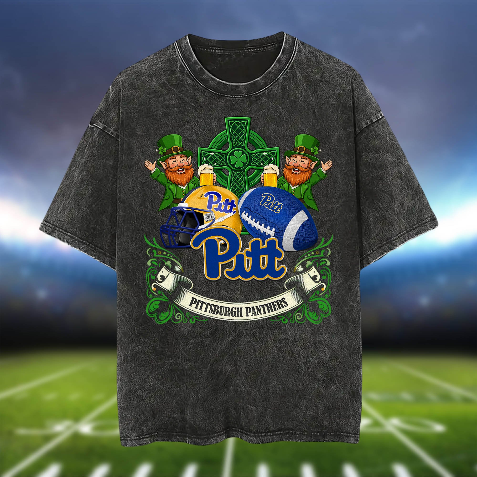Alternative view of Pittsburgh Panthers Washed Tee Shirts, Sport Team Shirt For Fan, Sport Gifts ETHY-0220986