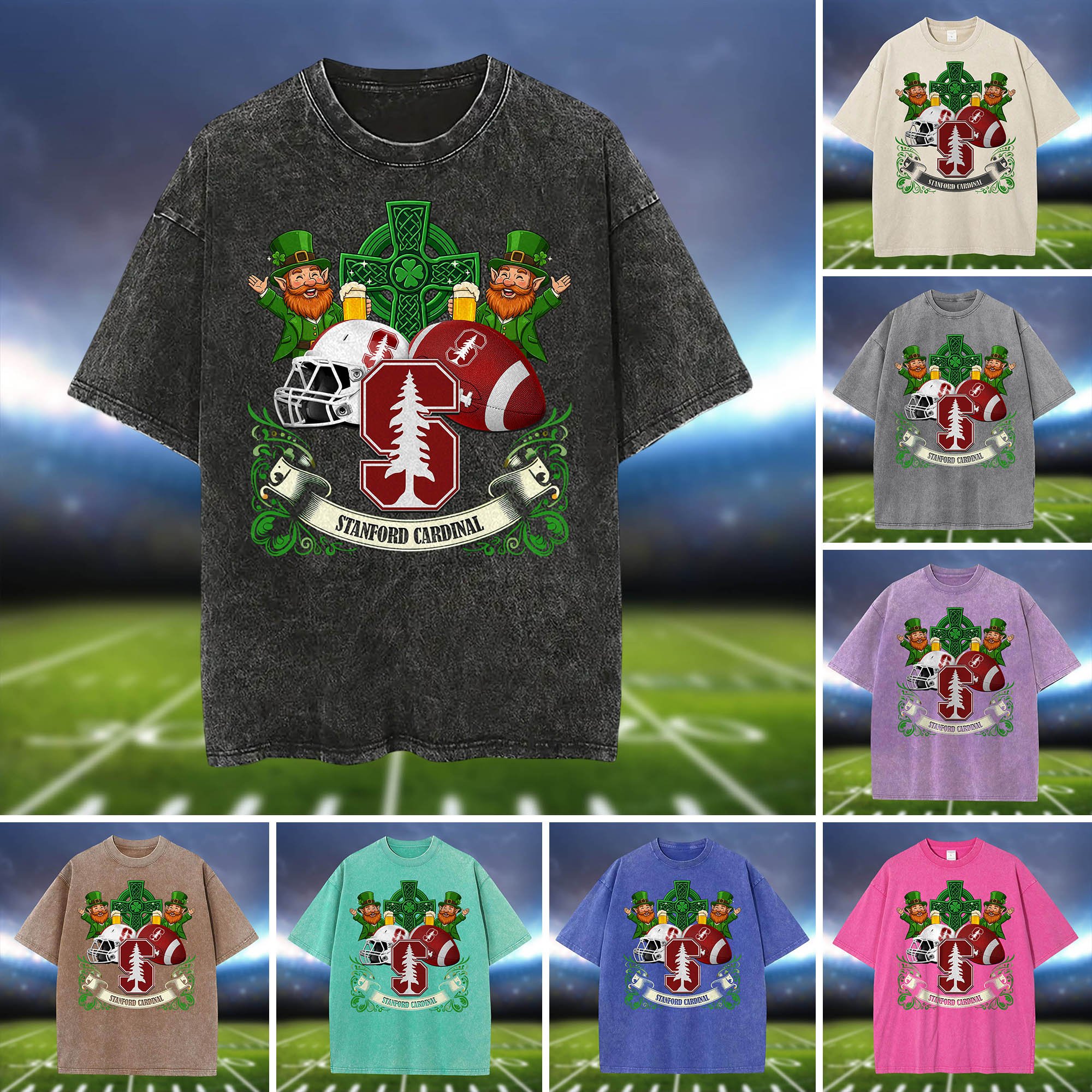 Stanford Cardinal Washed Tee Shirts, Sport Team Shirt For Fan, Sport Gifts ETHY-0220986
