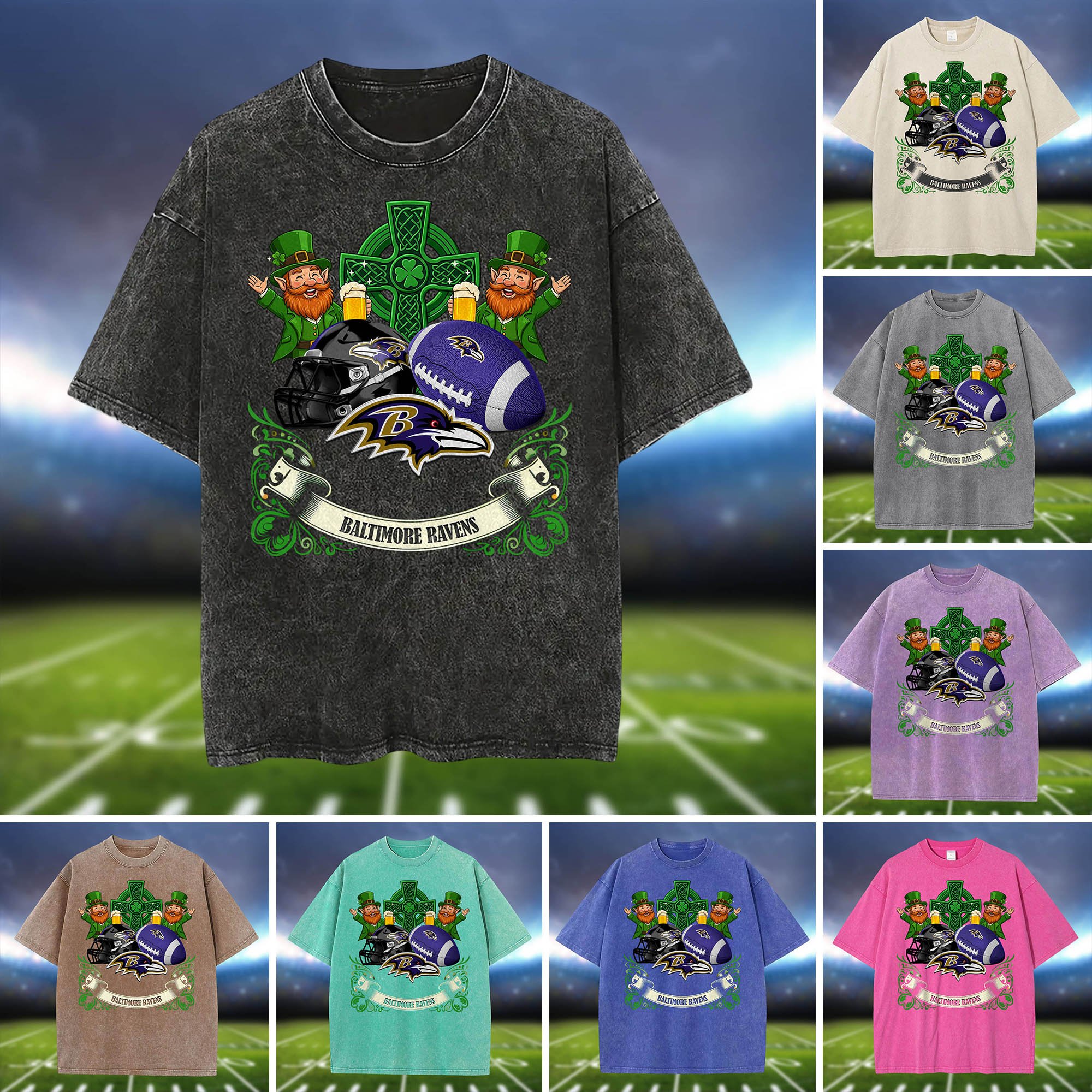 Baltimore Ravens Washed Tee Shirts, Sport Team Shirt For Fan, Sport Gifts ETHY-0220986