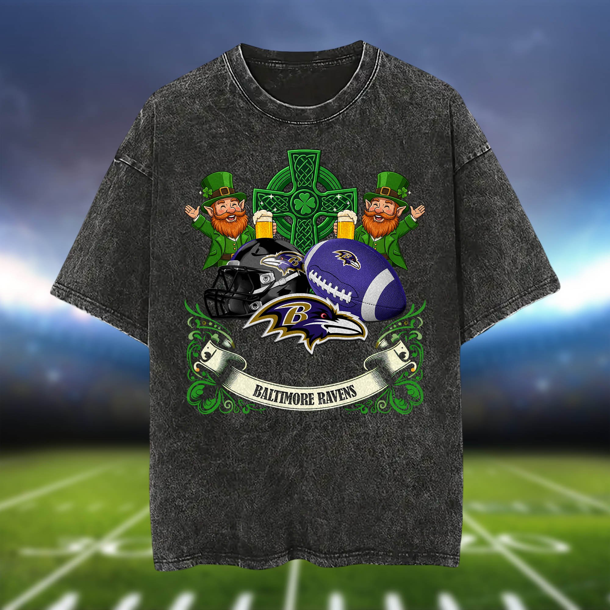 Alternative view of Baltimore Ravens Washed Tee Shirts, Sport Team Shirt For Fan, Sport Gifts ETHY-0220986