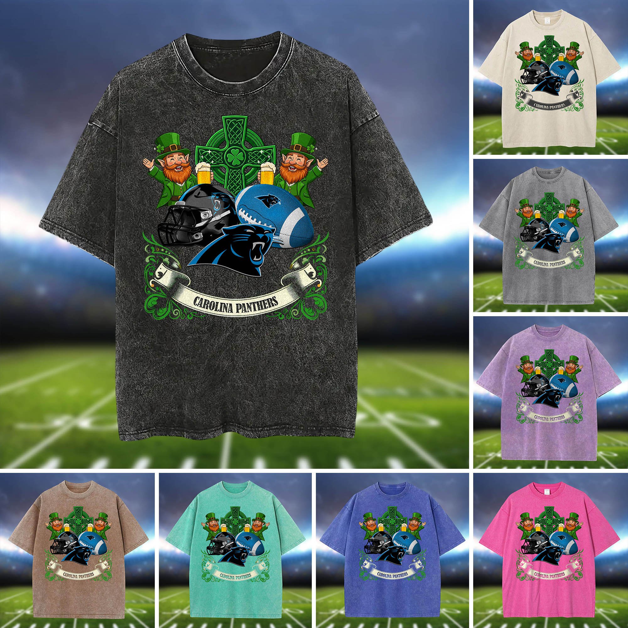 Carolina Panthers Washed Tee Shirts, Sport Team Shirt For Fan, Sport Gifts ETHY-0220986