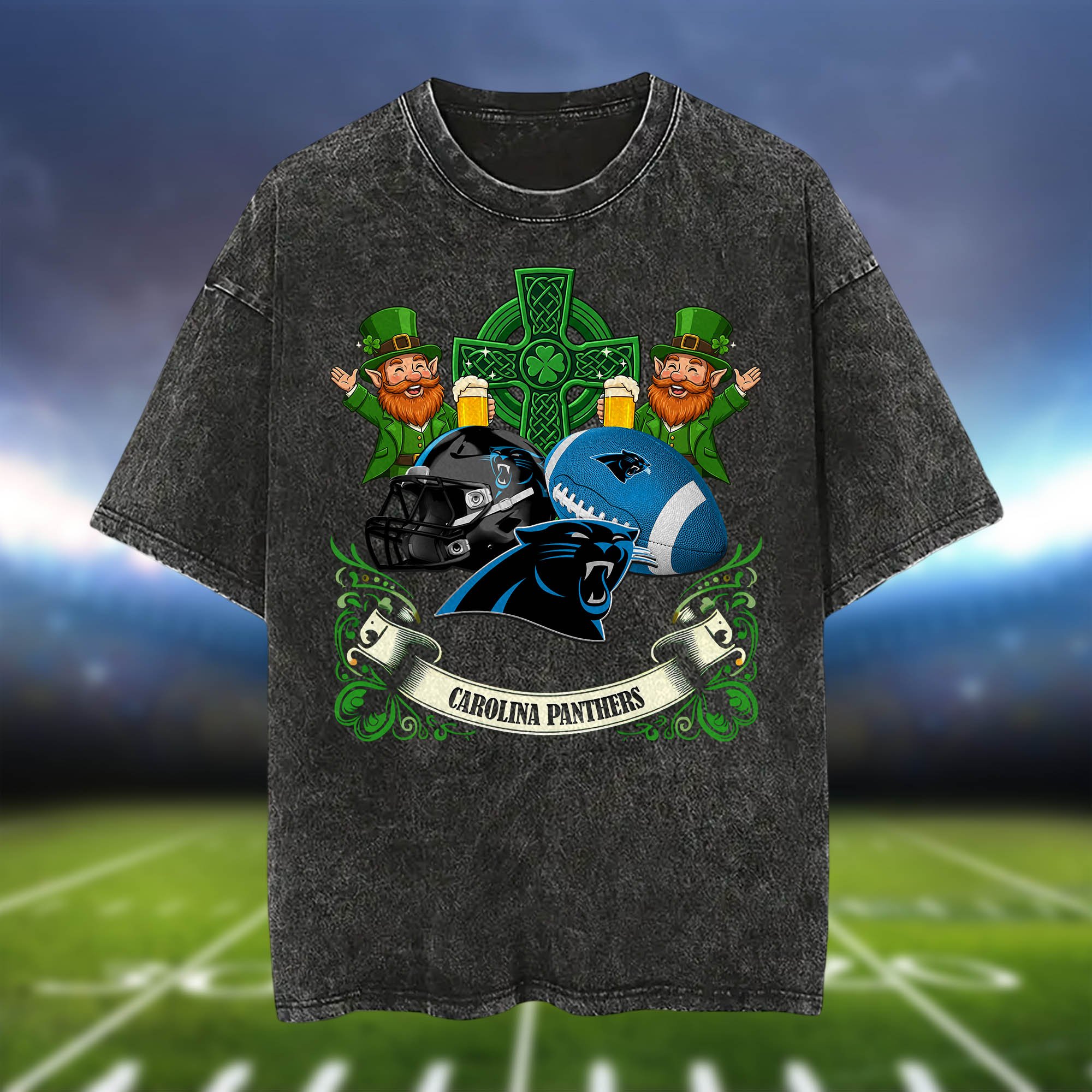Alternative view of Carolina Panthers Washed Tee Shirts, Sport Team Shirt For Fan, Sport Gifts ETHY-0220986