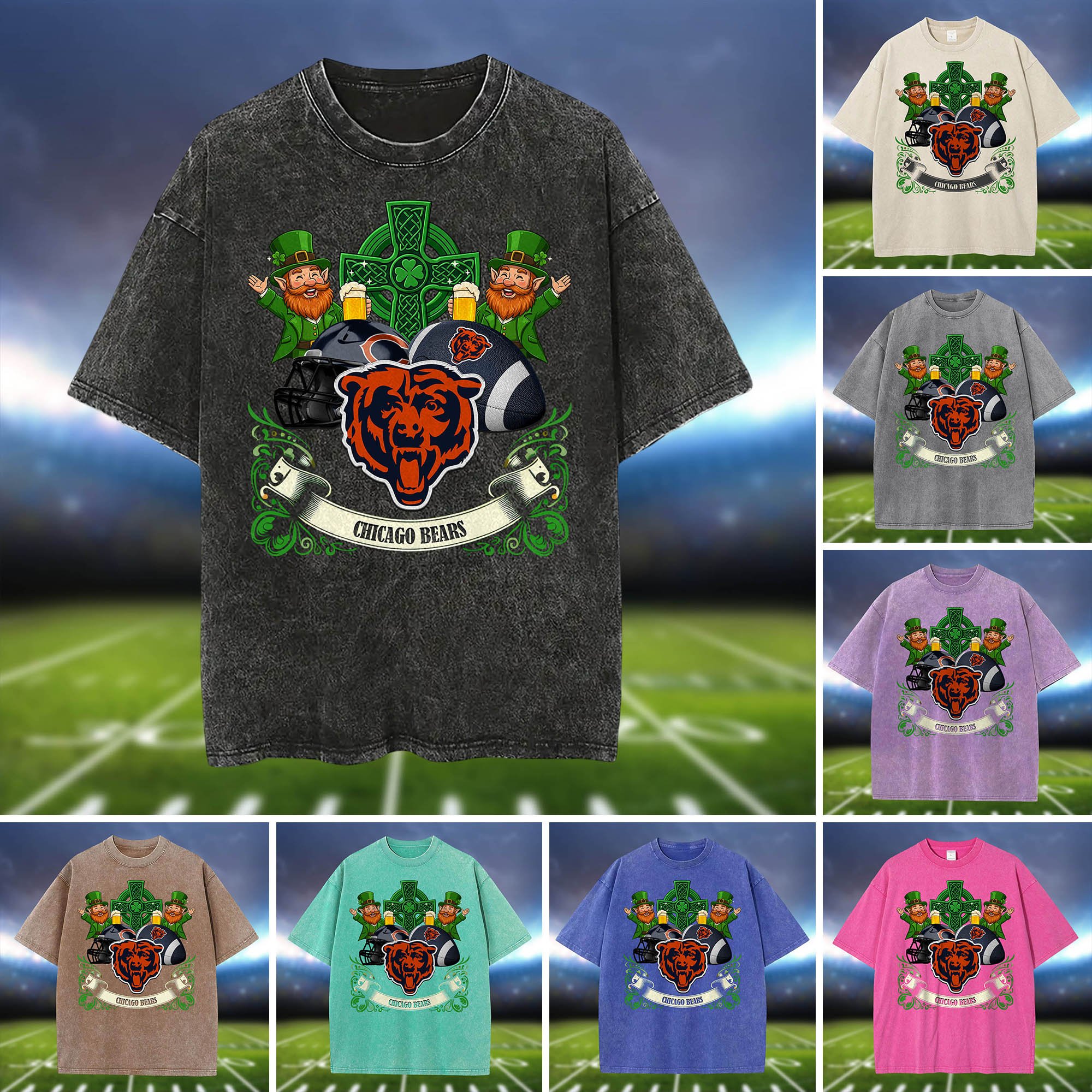 Chicago Bears Washed Tee Shirts, Sport Team Shirt For Fan, Sport Gifts ETHY-0220986