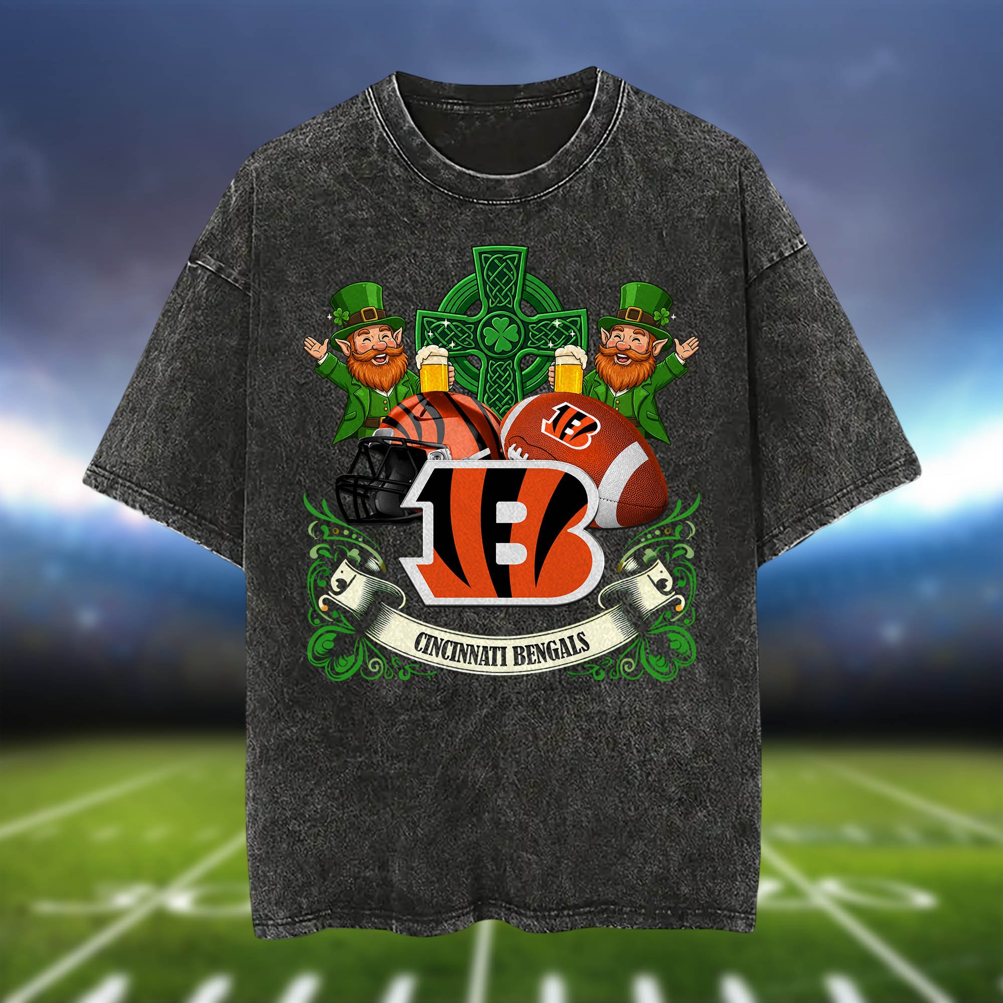 Alternative view of Cincinnati Bengals Washed Tee Shirts, Sport Team Shirt For Fan, Sport Gifts ETHY-0220986