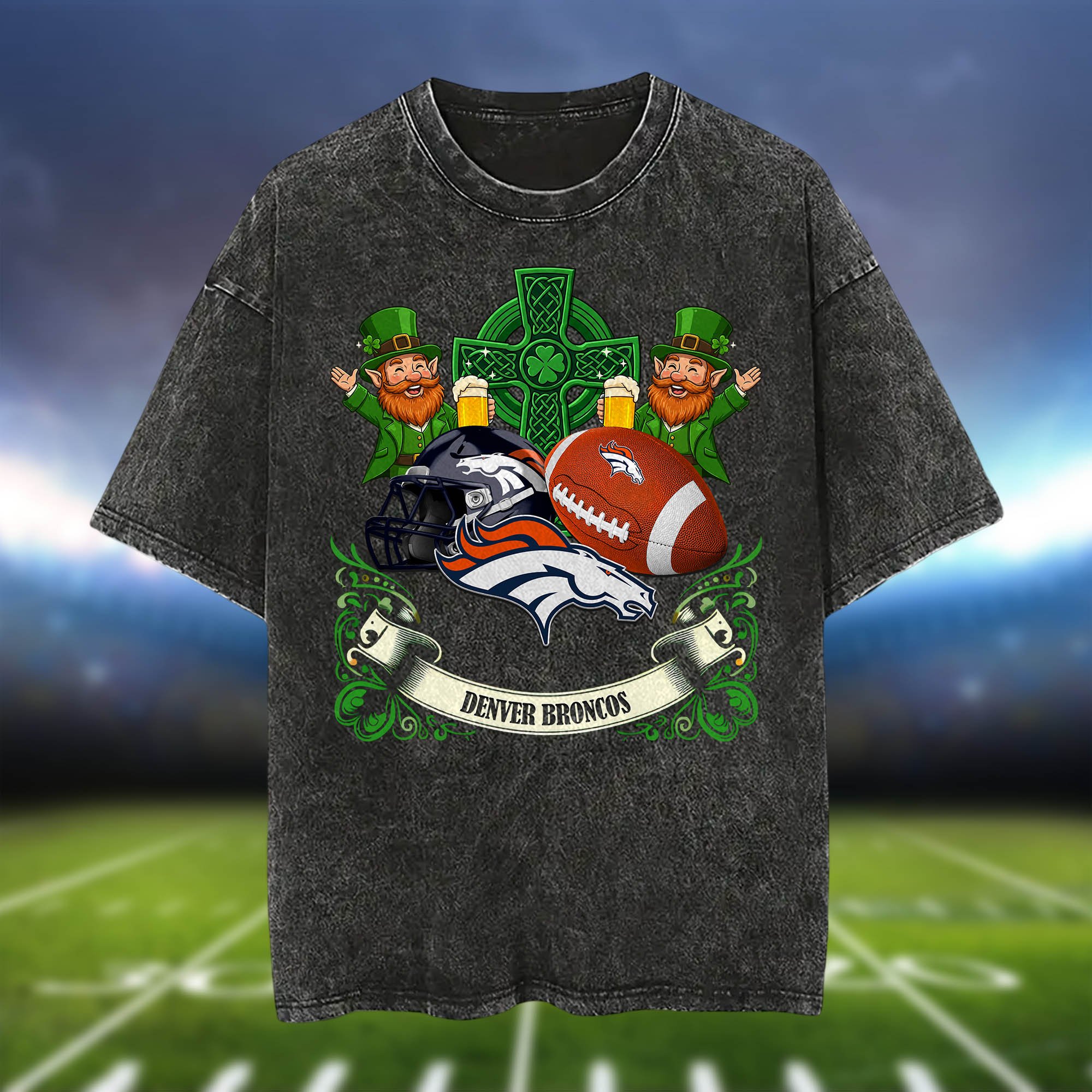 Alternative view of Denver Broncos Washed Tee Shirts, Sport Team Shirt For Fan, Sport Gifts ETHY-0220986