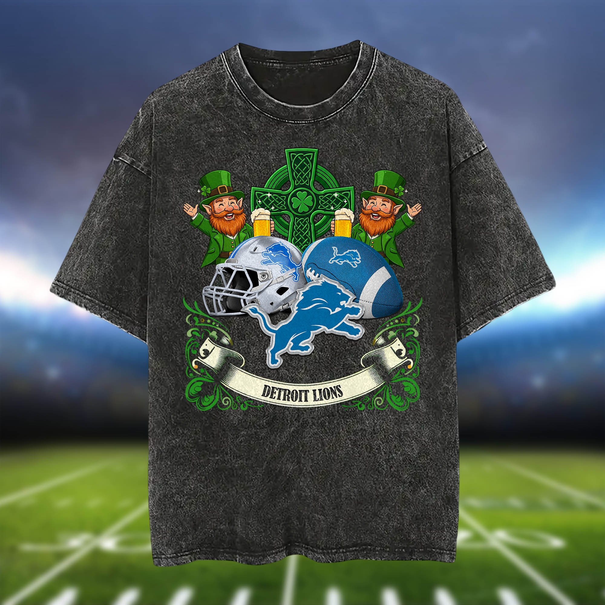 Alternative view of Detroit Lions Washed Tee Shirts, Sport Team Shirt For Fan, Sport Gifts ETHY-0220986