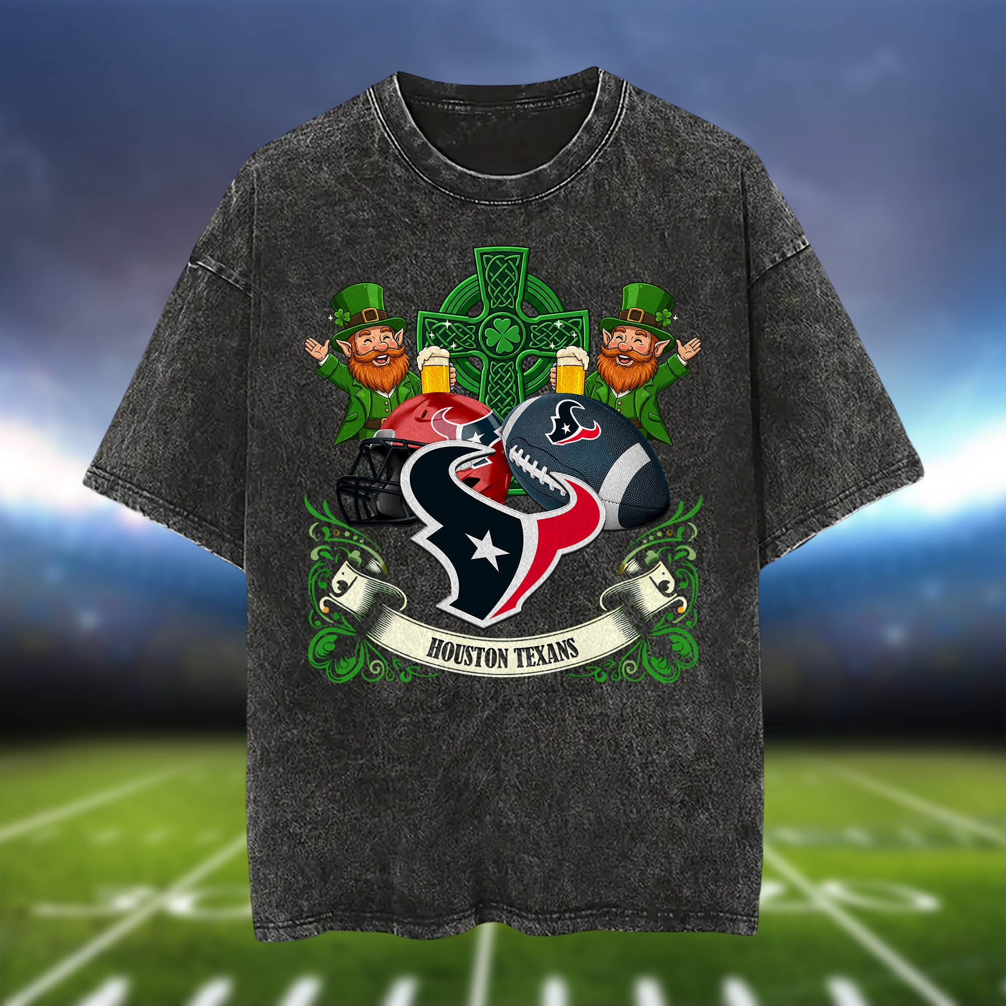Alternative view of Houston Texans Washed Tee Shirts, Sport Team Shirt For Fan, Sport Gifts ETHY-0220986