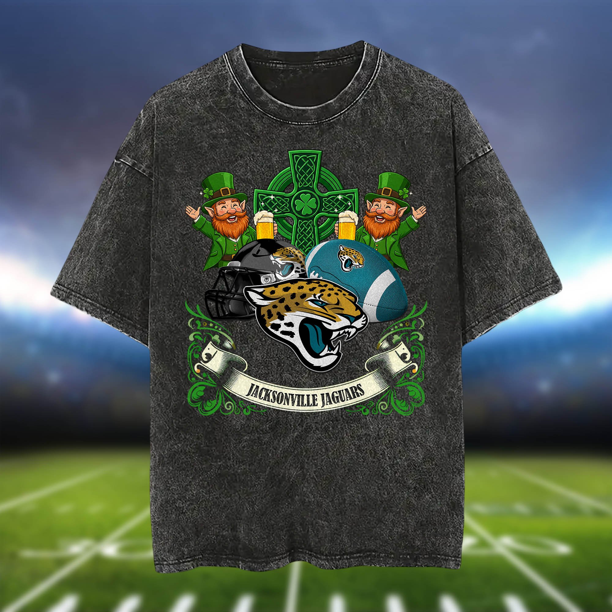 Alternative view of Jacksonville Jaguars Washed Tee Shirts, Sport Team Shirt For Fan, Sport Gifts ETHY-0220986