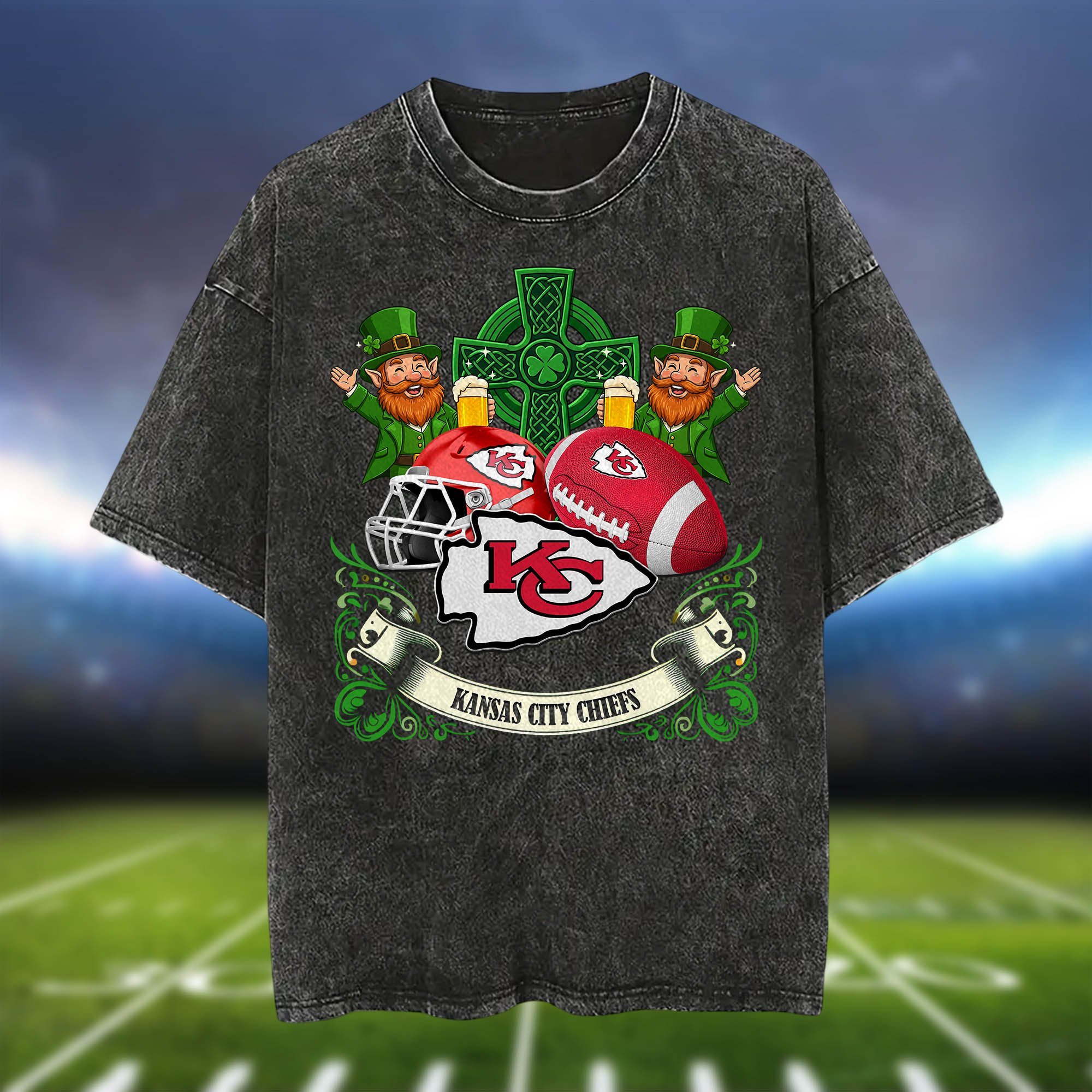 Alternative view of Kansas City Chiefs Washed Tee Shirts, Sport Team Shirt For Fan, Sport Gifts ETHY-0220986