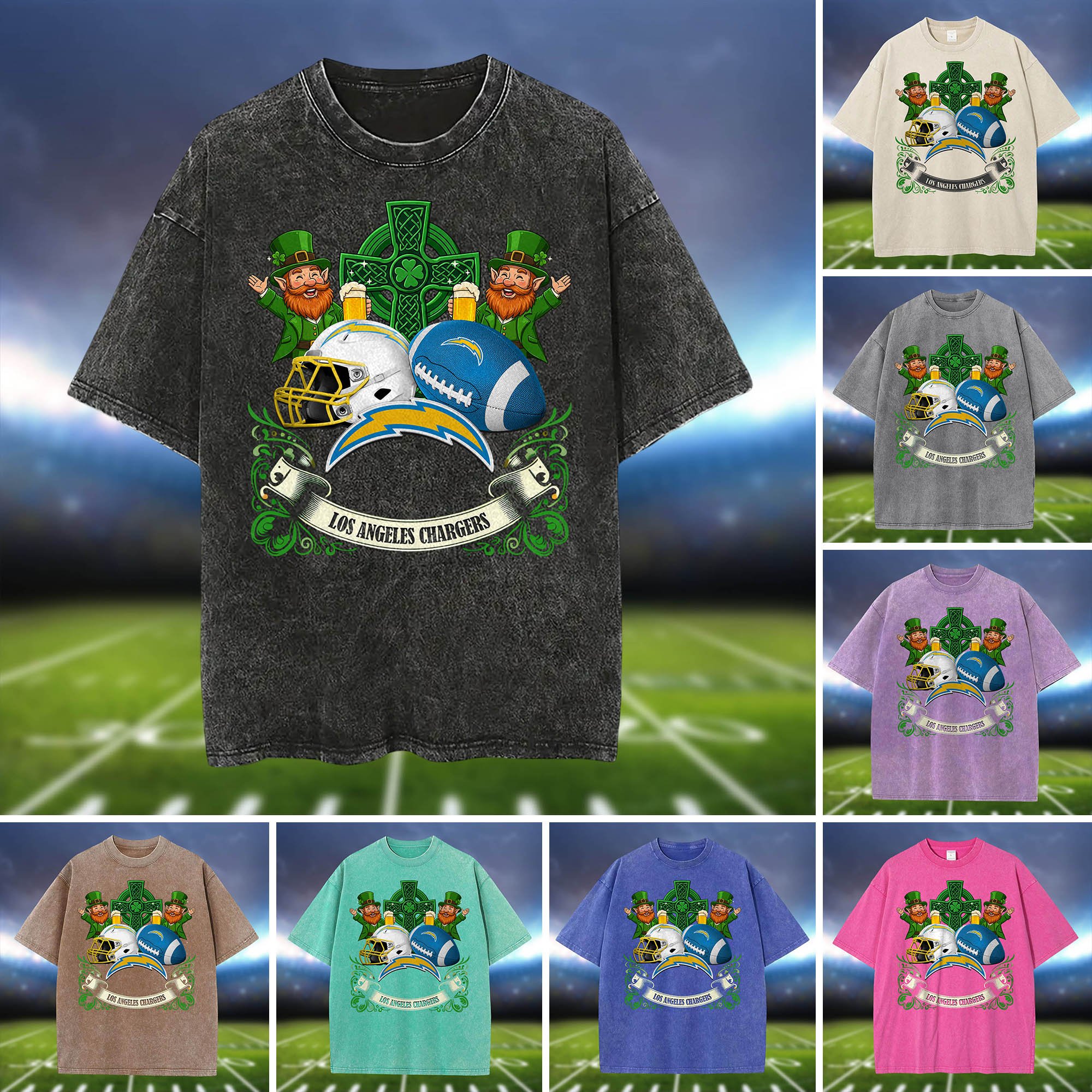 Los Angeles Chargers Washed Tee Shirts, Sport Team Shirt For Fan, Sport Gifts ETHY-0220986