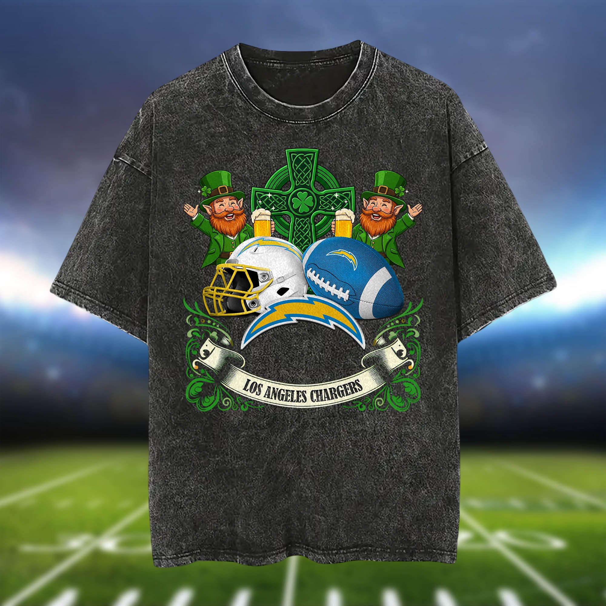Alternative view of Los Angeles Chargers Washed Tee Shirts, Sport Team Shirt For Fan, Sport Gifts ETHY-0220986