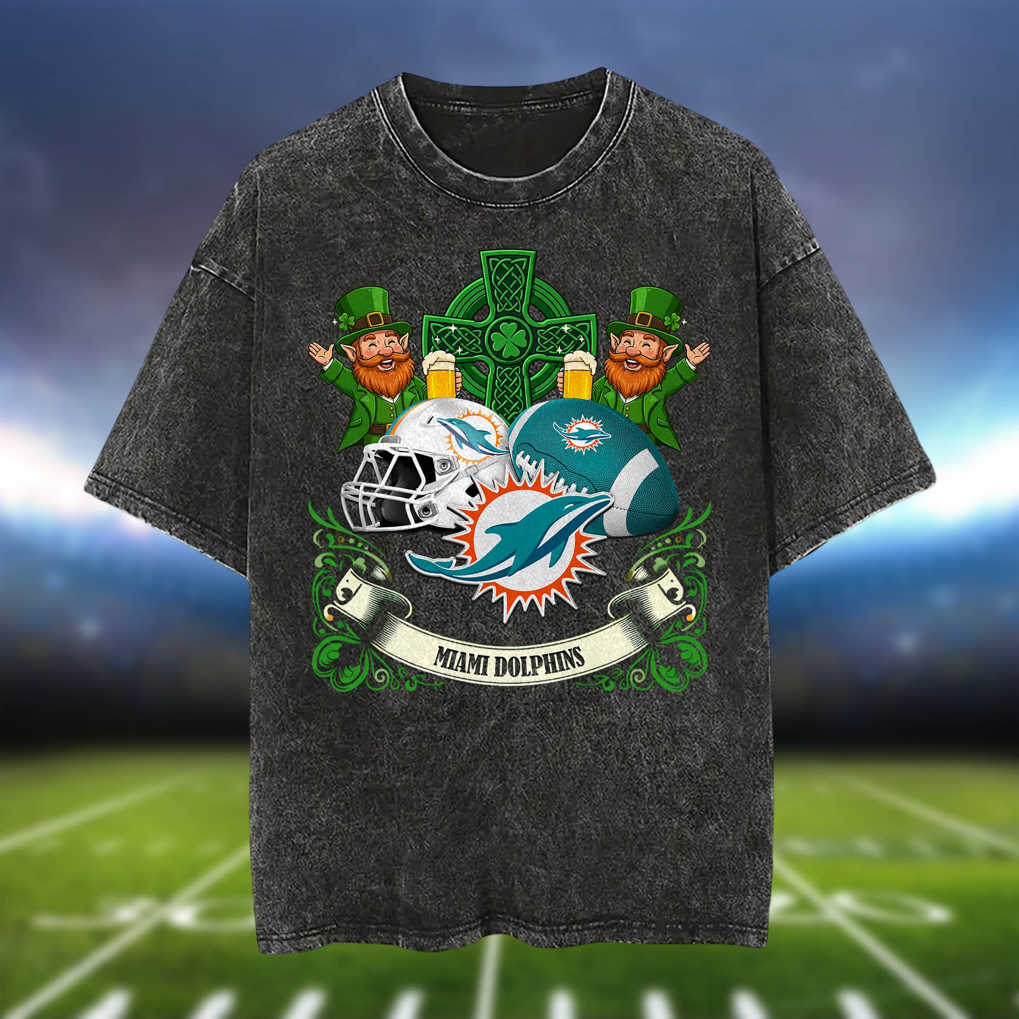 Alternative view of Miami Dolphins Washed Tee Shirts, Sport Team Shirt For Fan, Sport Gifts ETHY-0220986