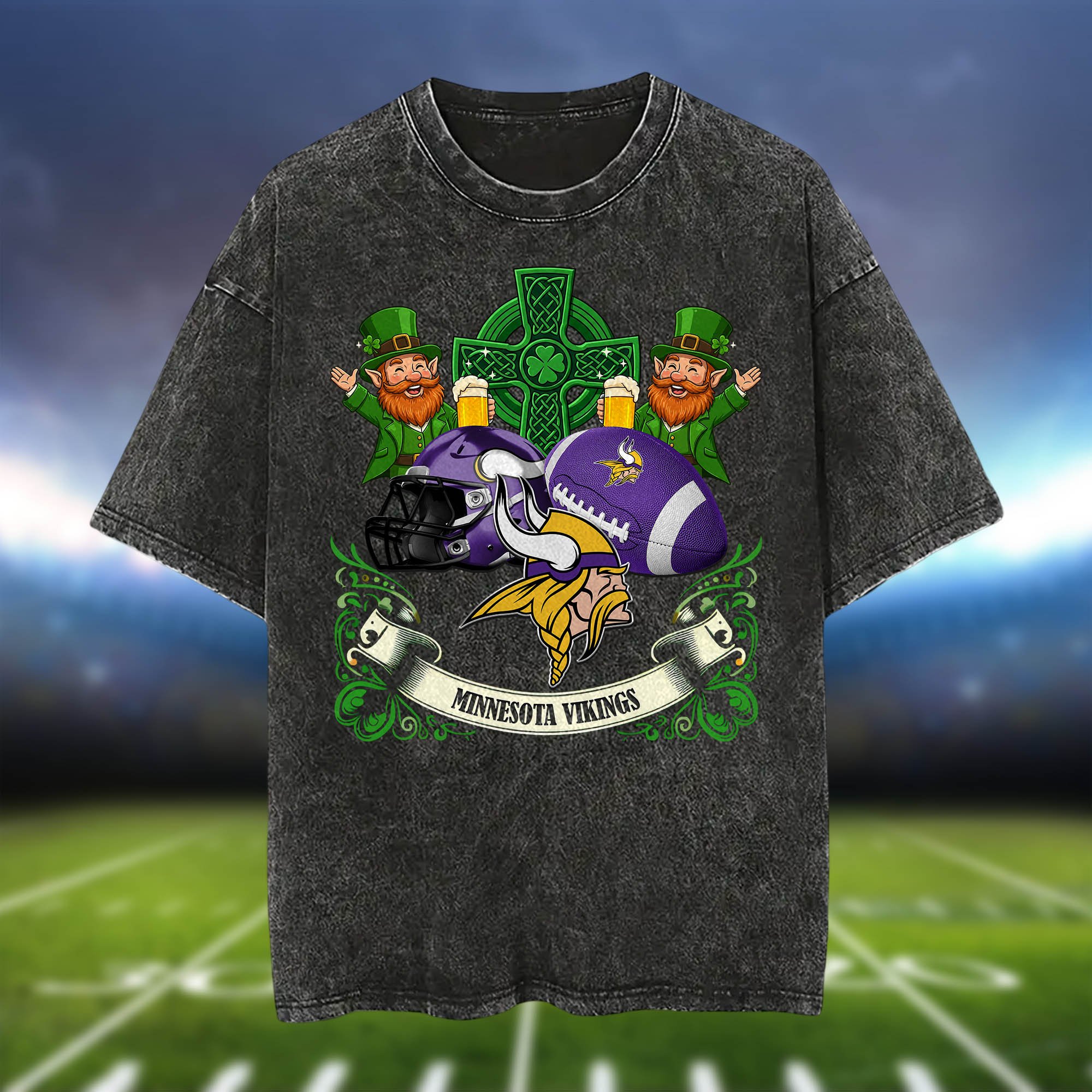 Alternative view of Minnesota Vikings Washed Tee Shirts, Sport Team Shirt For Fan, Sport Gifts ETHY-0220986