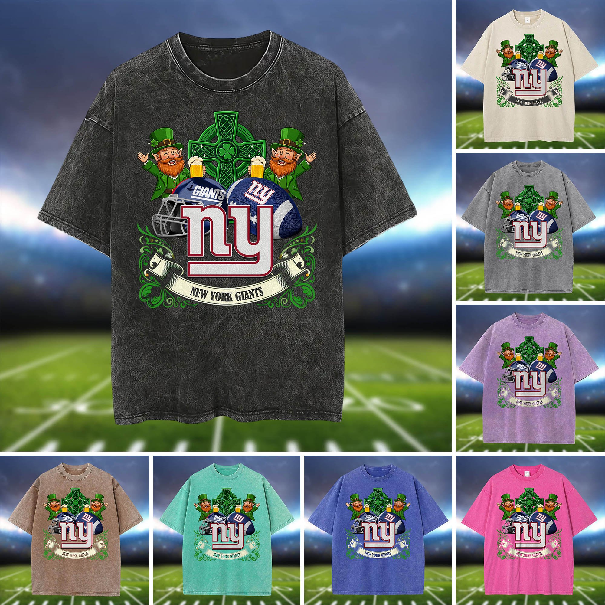 New York Giants Washed Tee Shirts, Sport Team Shirt For Fan, Sport Gifts ETHY-0220986