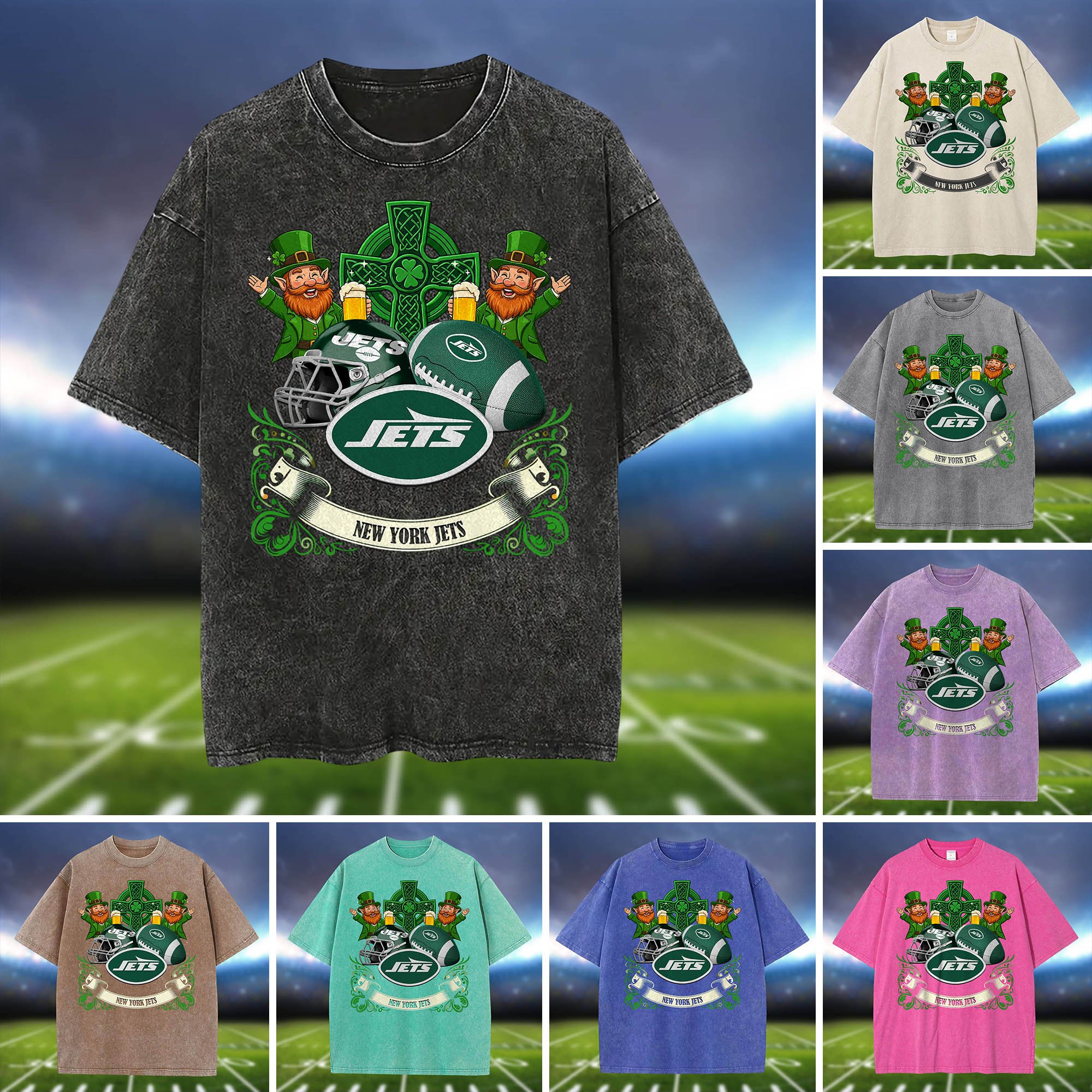 New York Jets Washed Tee Shirts, Sport Team Shirt For Fan, Sport Gifts ETHY-0220986