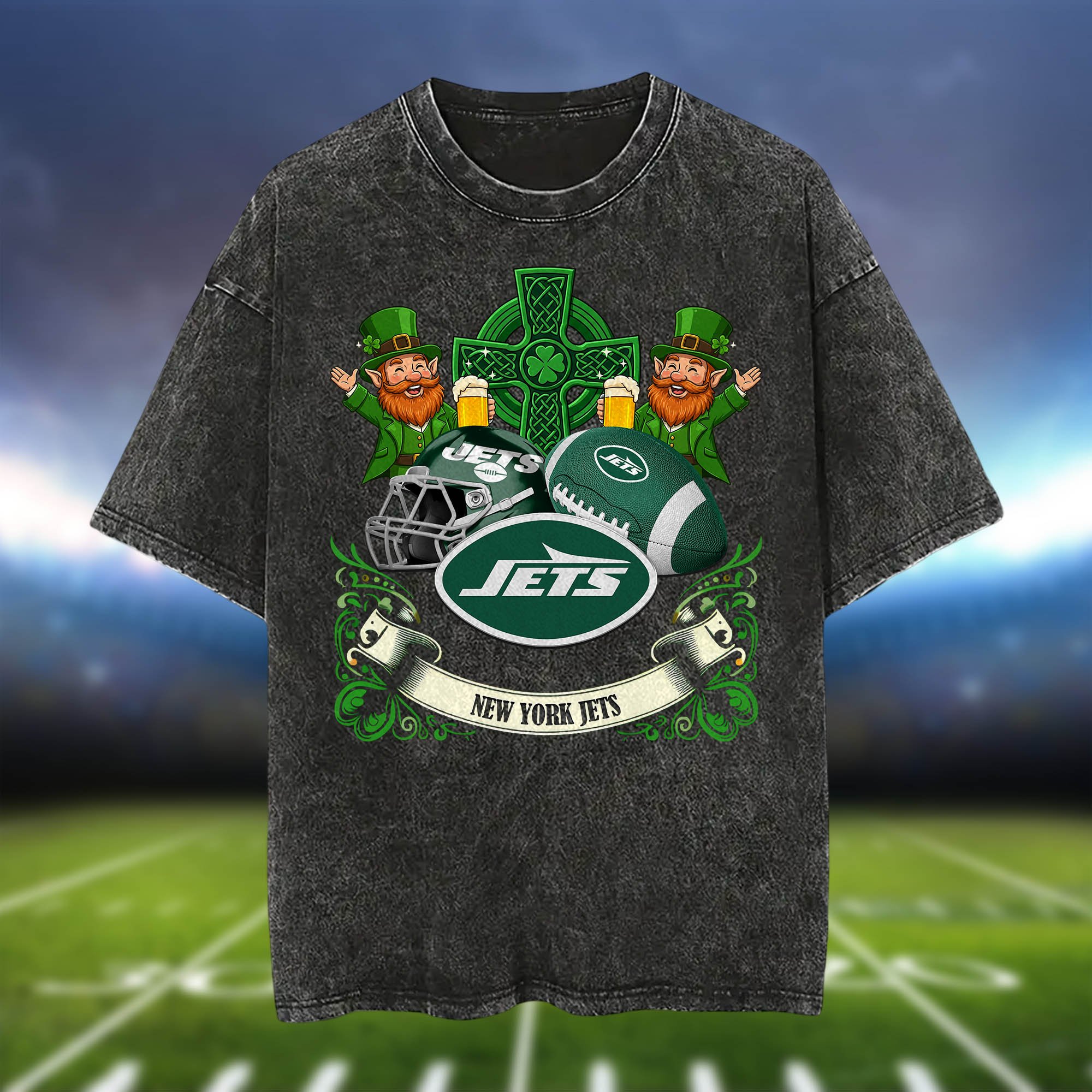 Alternative view of New York Jets Washed Tee Shirts, Sport Team Shirt For Fan, Sport Gifts ETHY-0220986