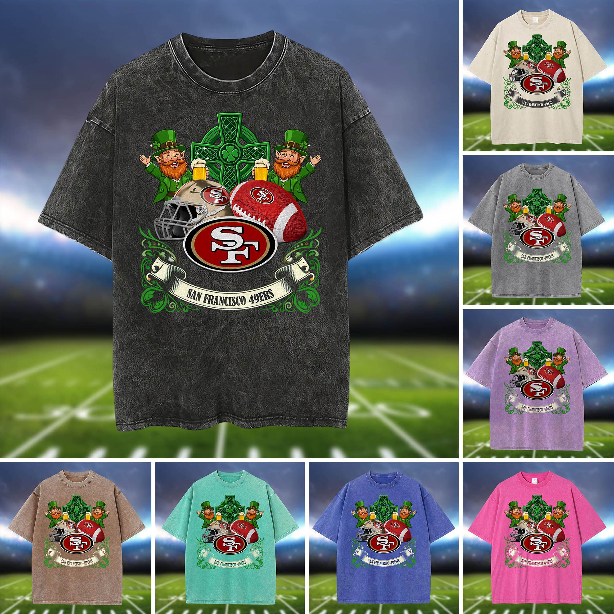 San Francisco 49ers Washed Tee Shirts, Sport Team Shirt For Fan, Sport Gifts ETHY-0220986