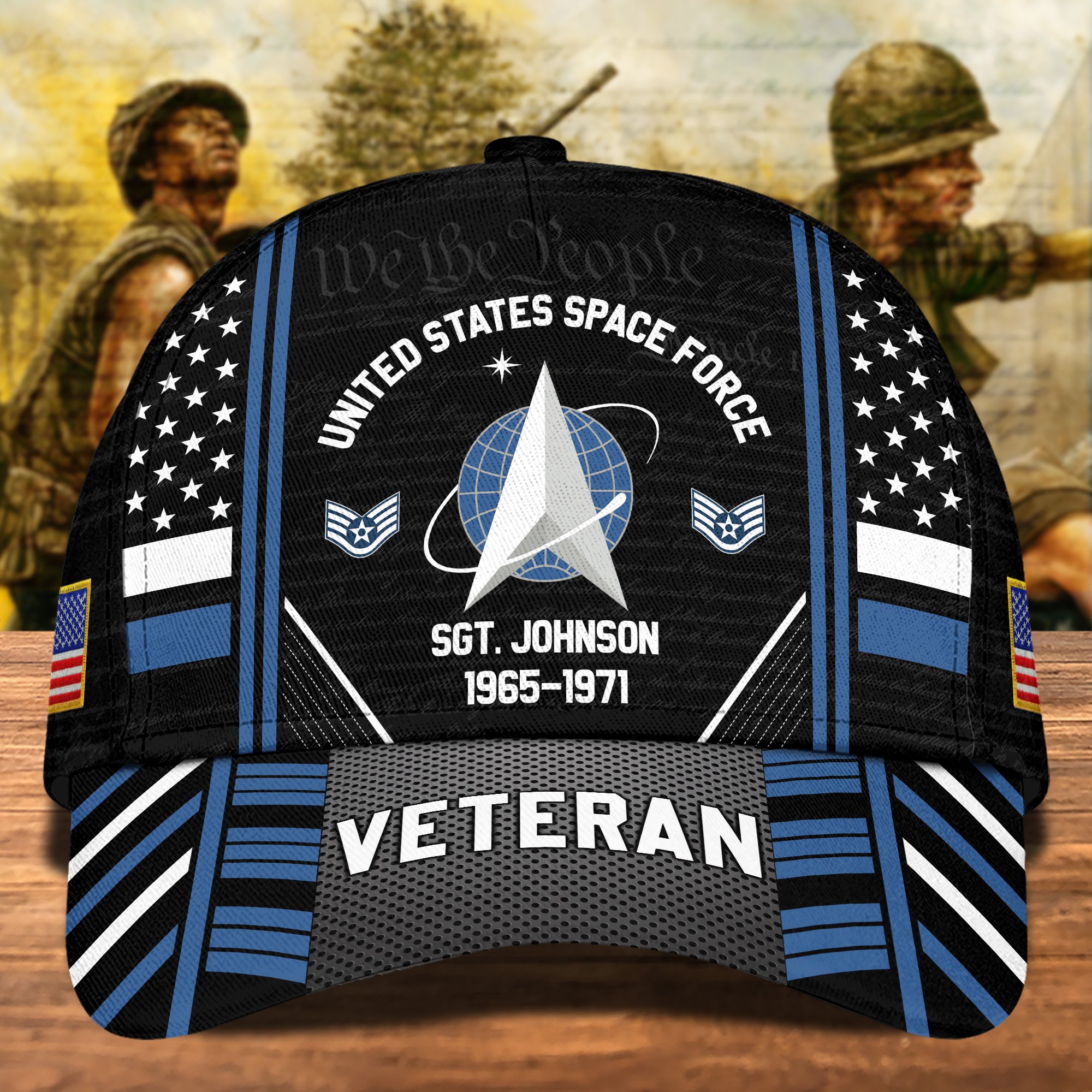 U.S. Space Force Personalized Veteran hat, Military Cap, Veteran Gifts, Custom Rank, Name, Military Service Years Hat ETRG-0214884